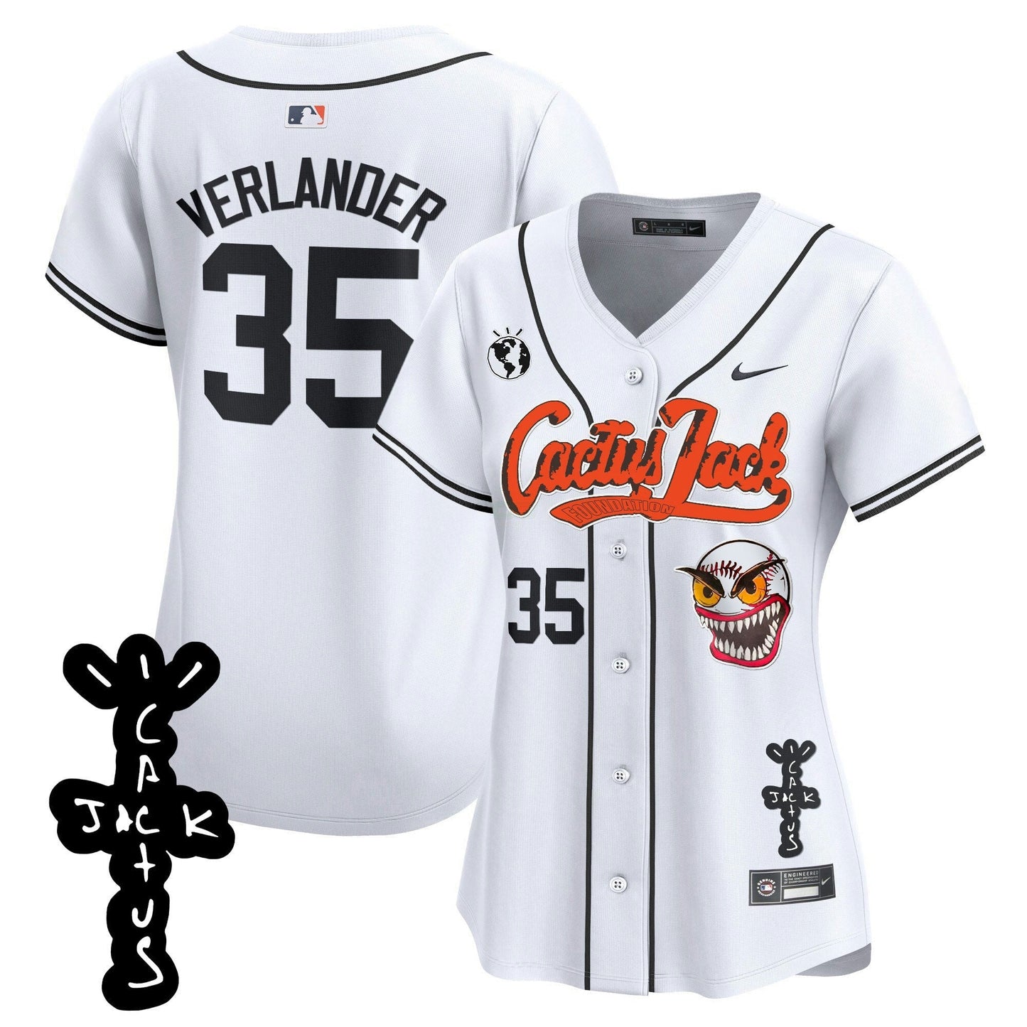 Camisa MLB Women’s Houston Cactus Jack Patch Vapor Premier Limited Jersey – Stitched