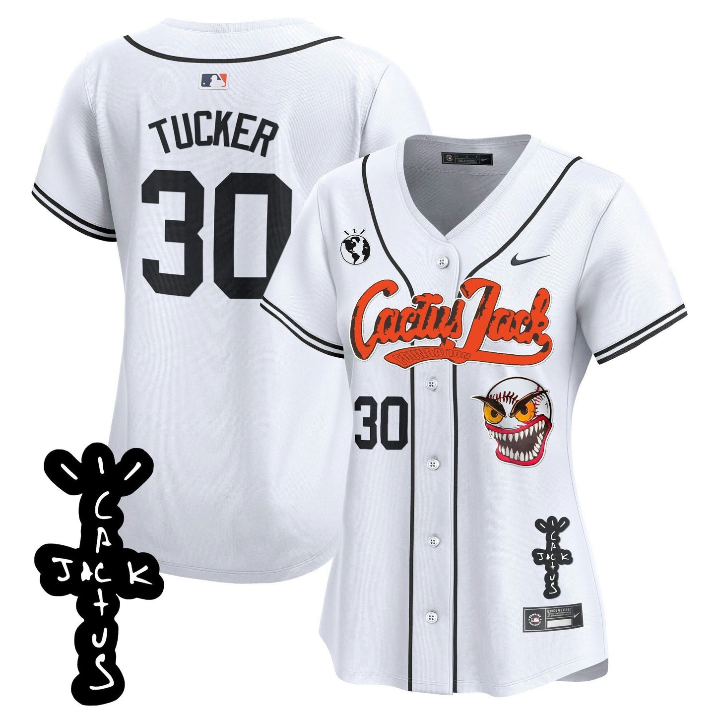 Camisa MLB Women’s Houston Cactus Jack Patch Vapor Premier Limited Jersey – Stitched