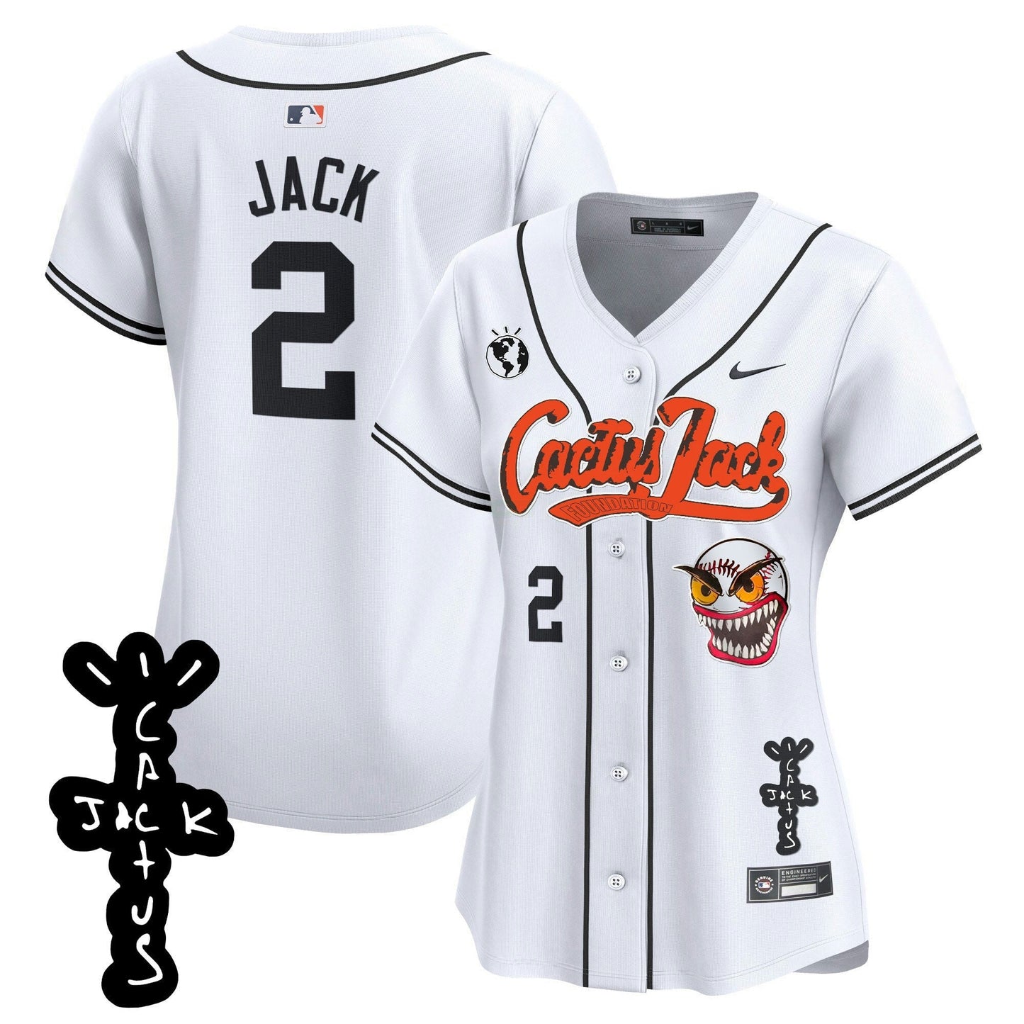 Camisa MLB Women’s Houston Cactus Jack Patch Vapor Premier Limited Jersey – Stitched