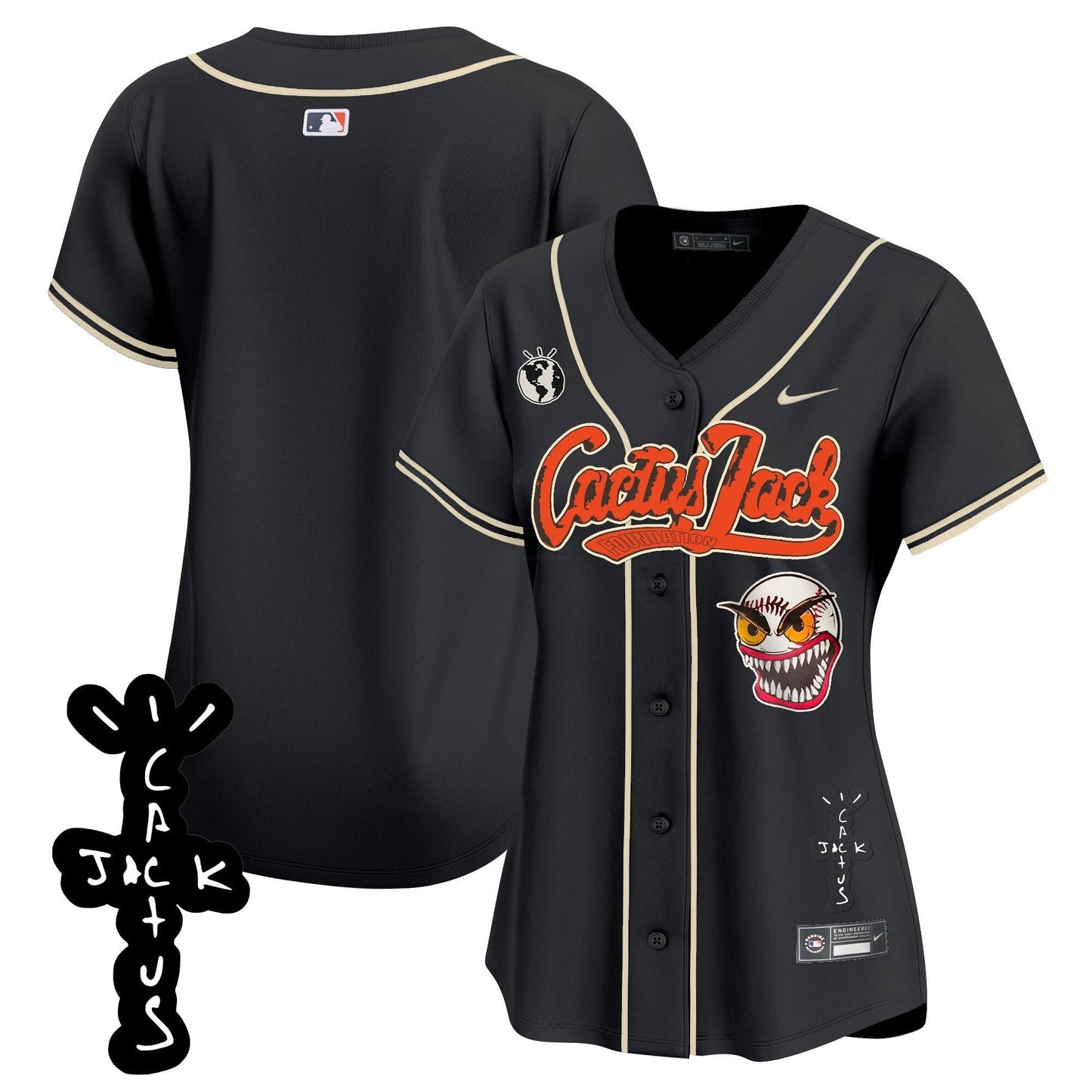 Camisa MLB Women’s Houston Cactus Jack Patch Vapor Premier Limited Jersey – Stitched