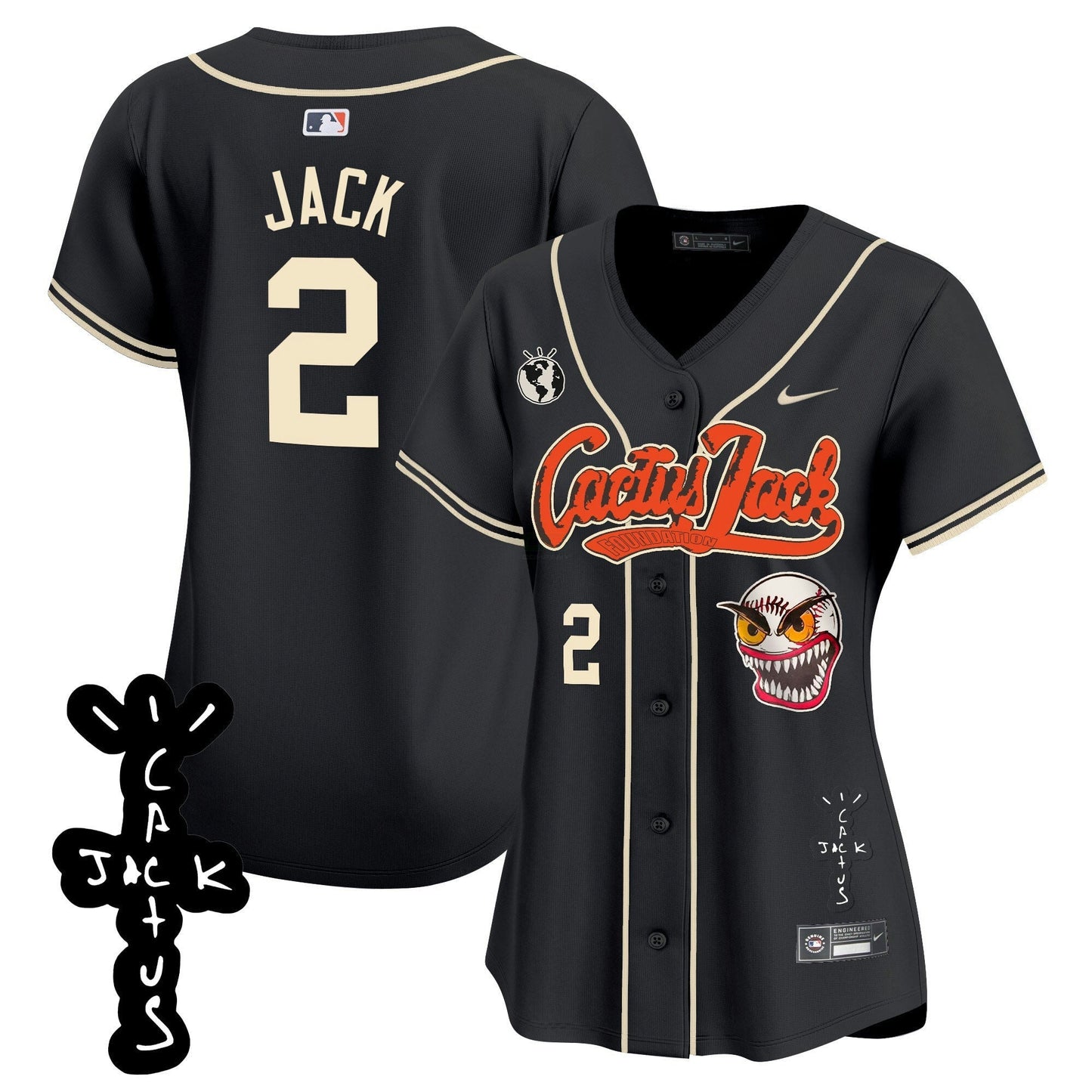 Camisa MLB Women’s Houston Cactus Jack Patch Vapor Premier Limited Jersey – Stitched