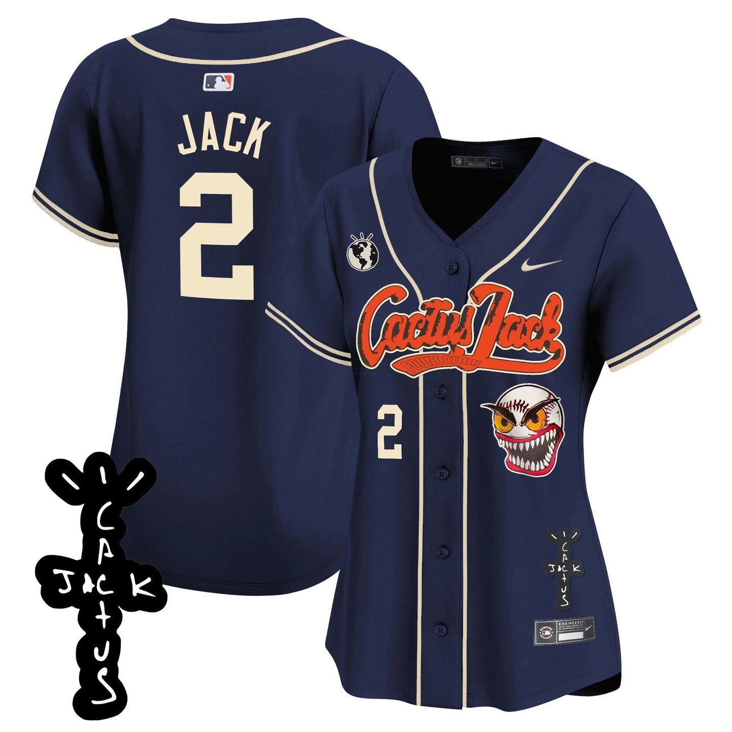 Camisa MLB Women’s Houston Cactus Jack Patch Vapor Premier Limited Jersey – Stitched