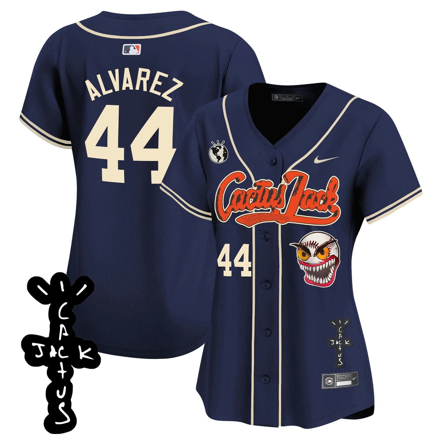 Camisa MLB Women’s Houston Cactus Jack Patch Vapor Premier Limited Jersey – Stitched