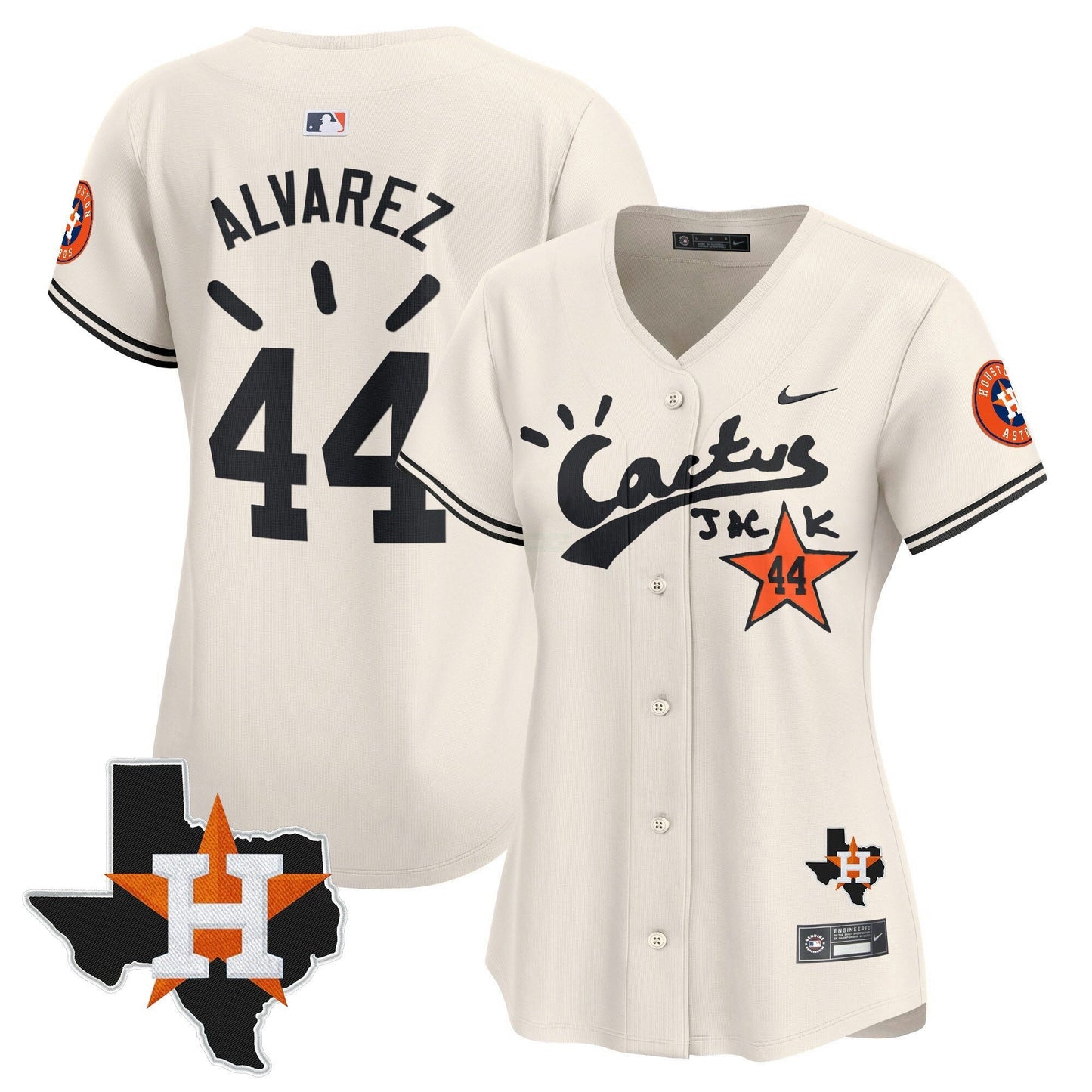 Camisa MLB Women’s Houston Cactus Jack Patch Vapor Premier Limited Jersey V10 – Stitched