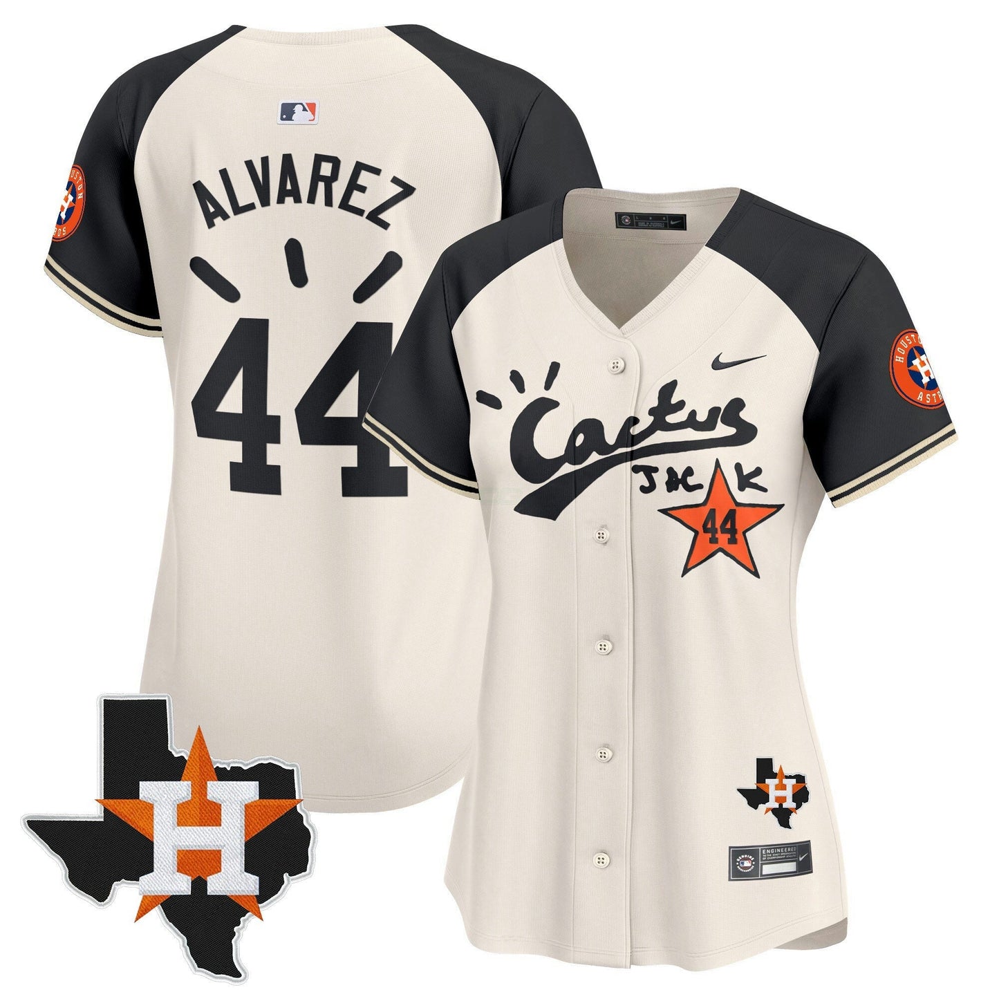 Camisa MLB Women’s Houston Cactus Jack Patch Vapor Premier Limited Jersey V10 – Stitched