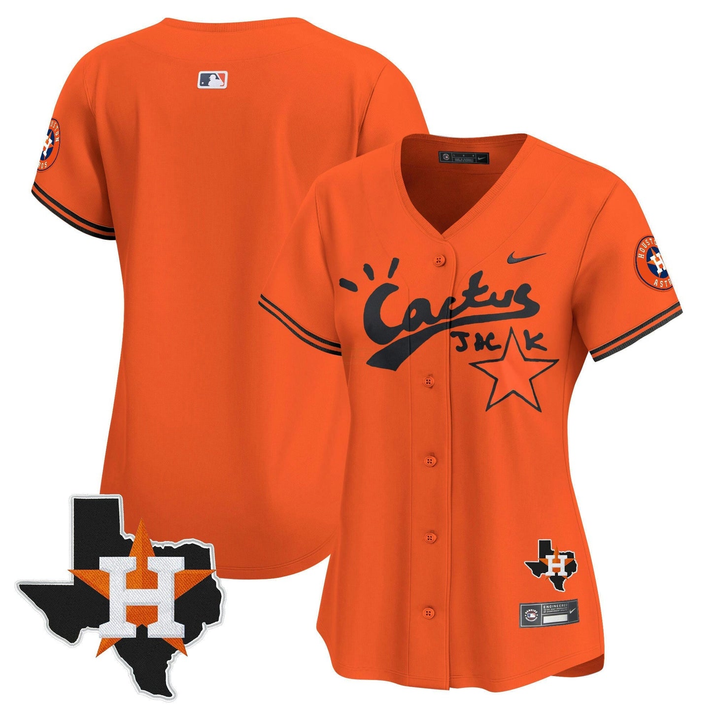 Camisa MLB Women’s Houston Cactus Jack Patch Vapor Premier Limited Jersey V10 – Stitched
