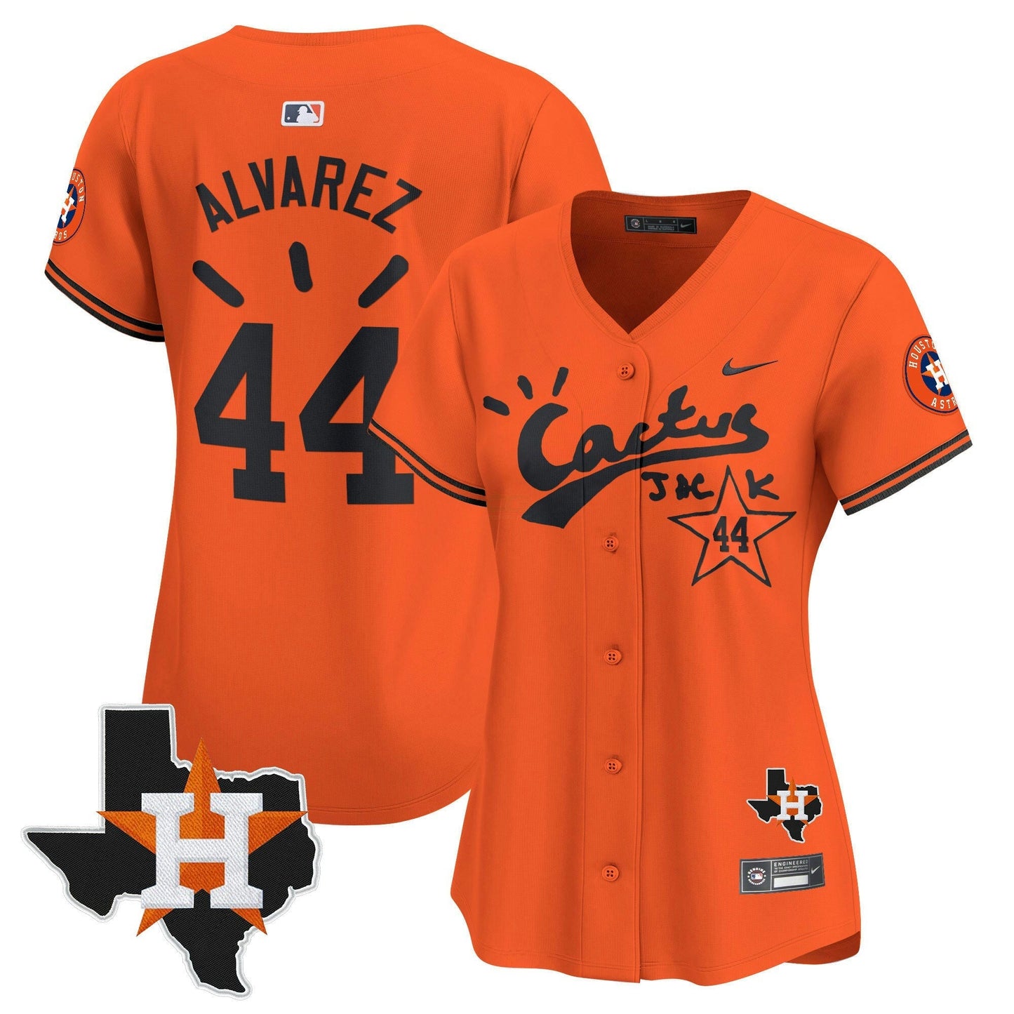 Camisa MLB Women’s Houston Cactus Jack Patch Vapor Premier Limited Jersey V10 – Stitched
