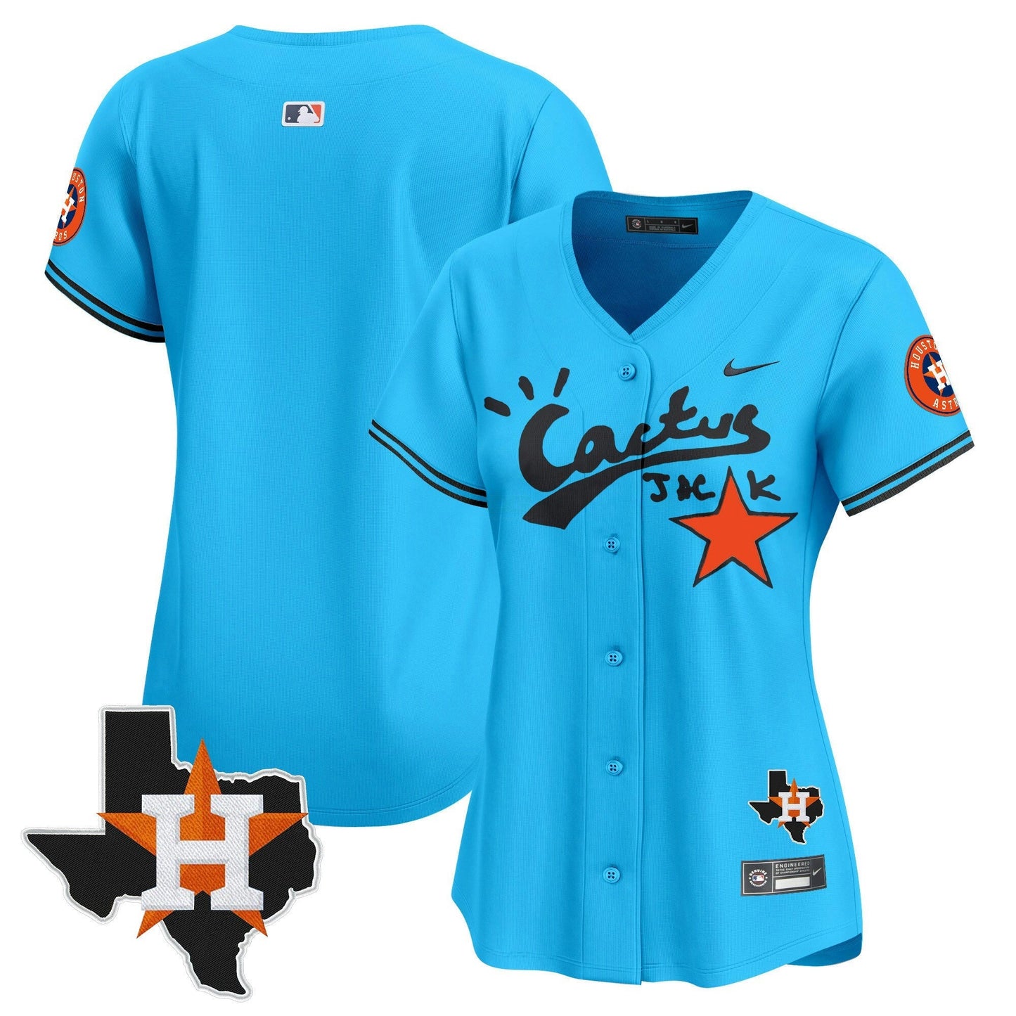 Camisa MLB Women’s Houston Cactus Jack Patch Vapor Premier Limited Jersey V11 – Stitched