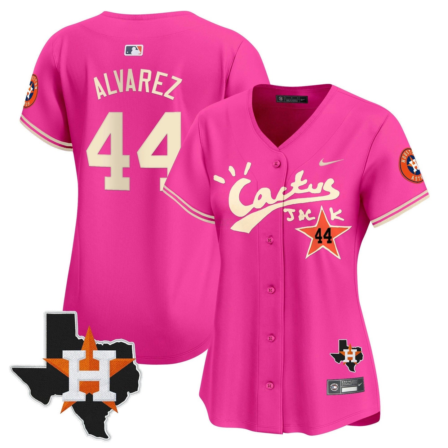 Camisa MLB Women’s Houston Cactus Jack Patch Vapor Premier Limited Jersey V11 – Stitched