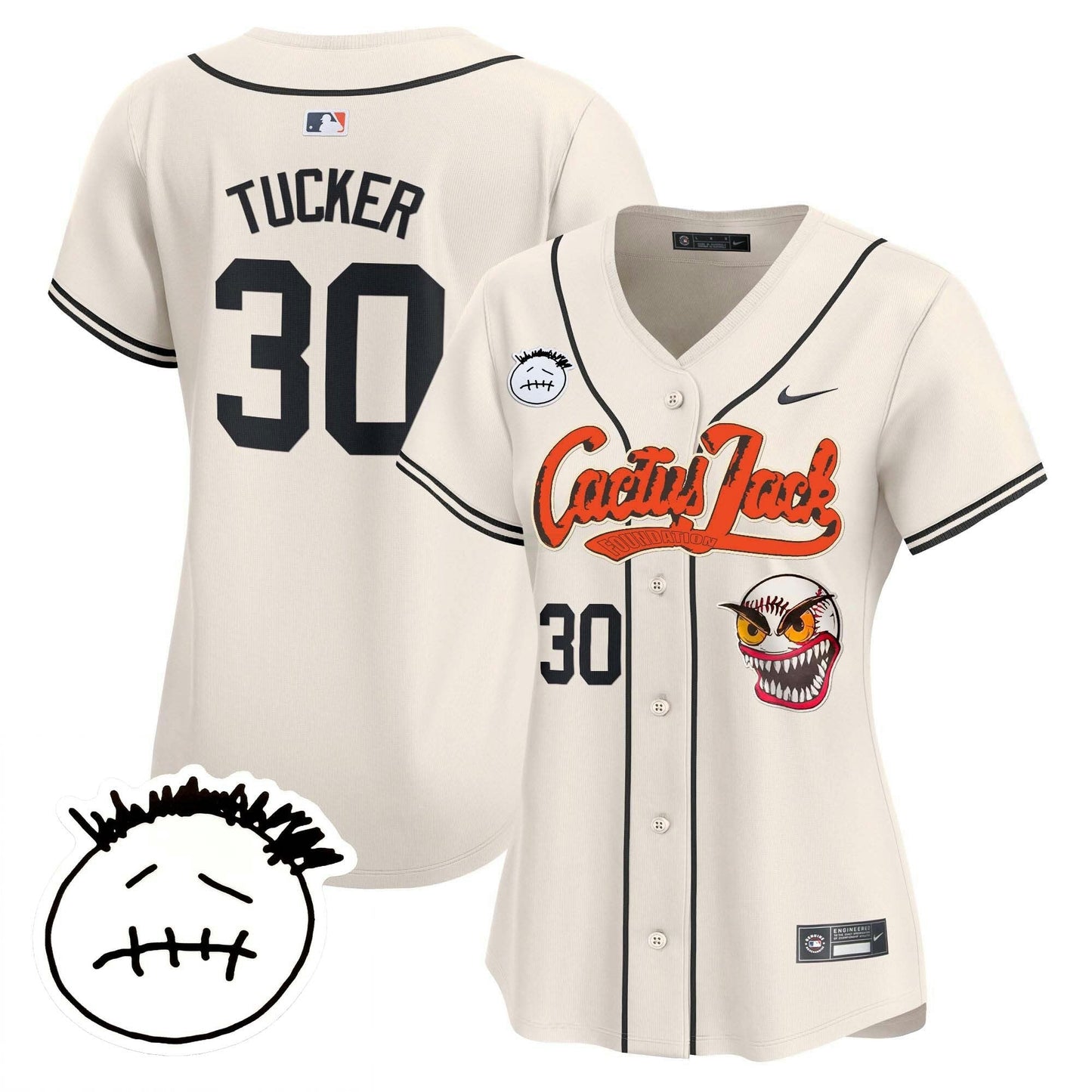 Camisa MLB Women’s Houston Cactus Jack Patch Vapor Premier Limited Jersey V3 – Stitched