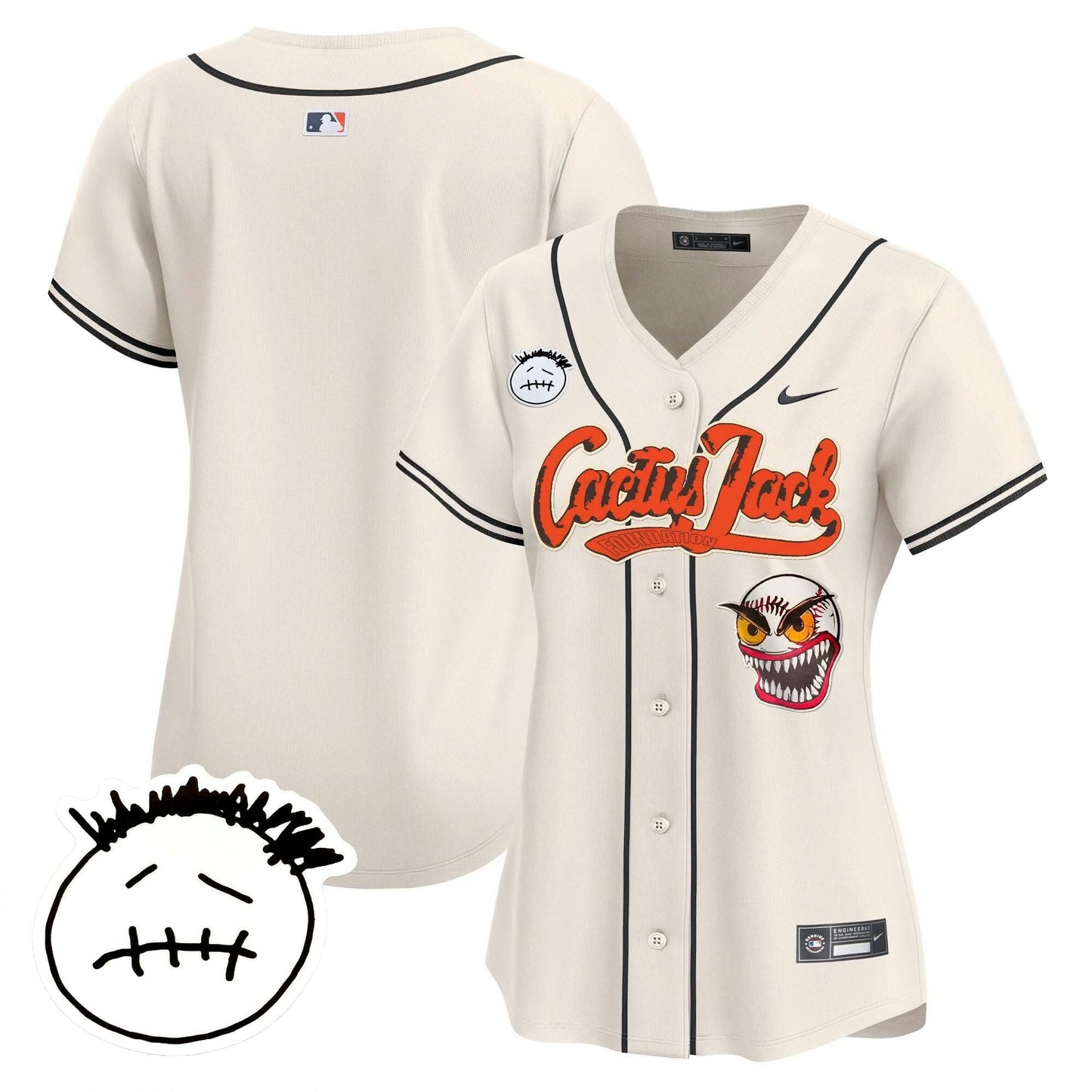 Camisa MLB Women’s Houston Cactus Jack Patch Vapor Premier Limited Jersey V3 – Stitched