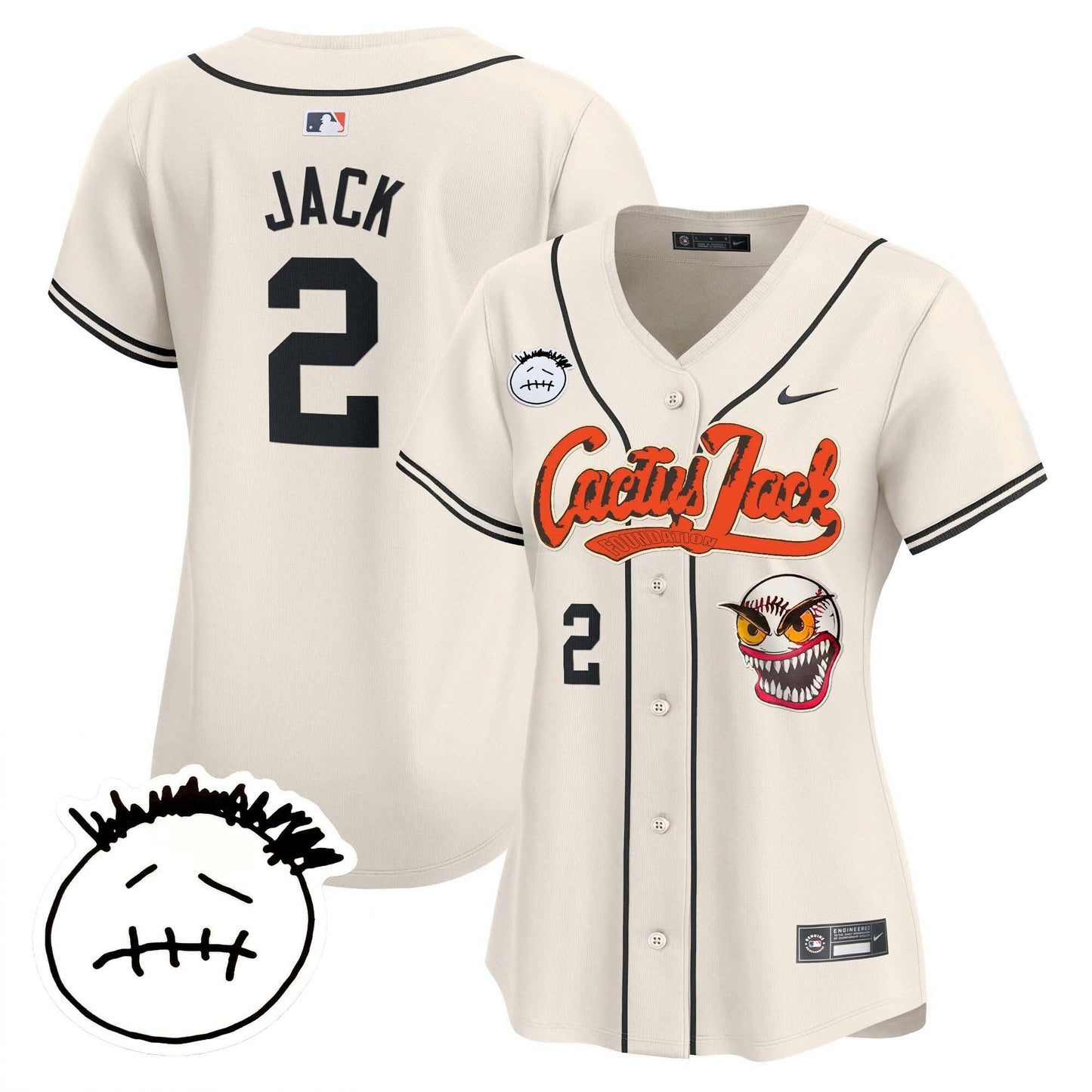 Camisa MLB Women’s Houston Cactus Jack Patch Vapor Premier Limited Jersey V3 – Stitched