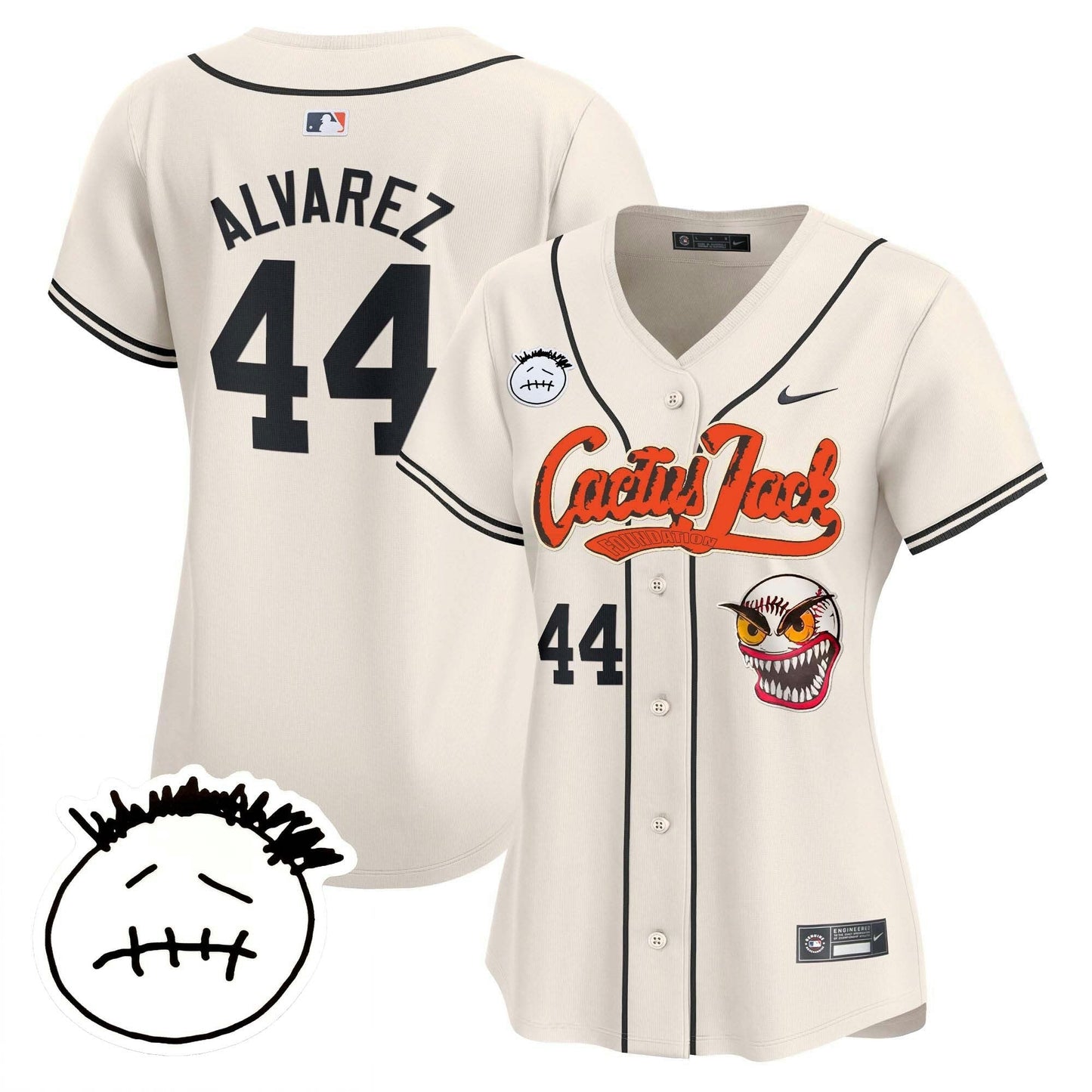 Camisa MLB Women’s Houston Cactus Jack Patch Vapor Premier Limited Jersey V3 – Stitched