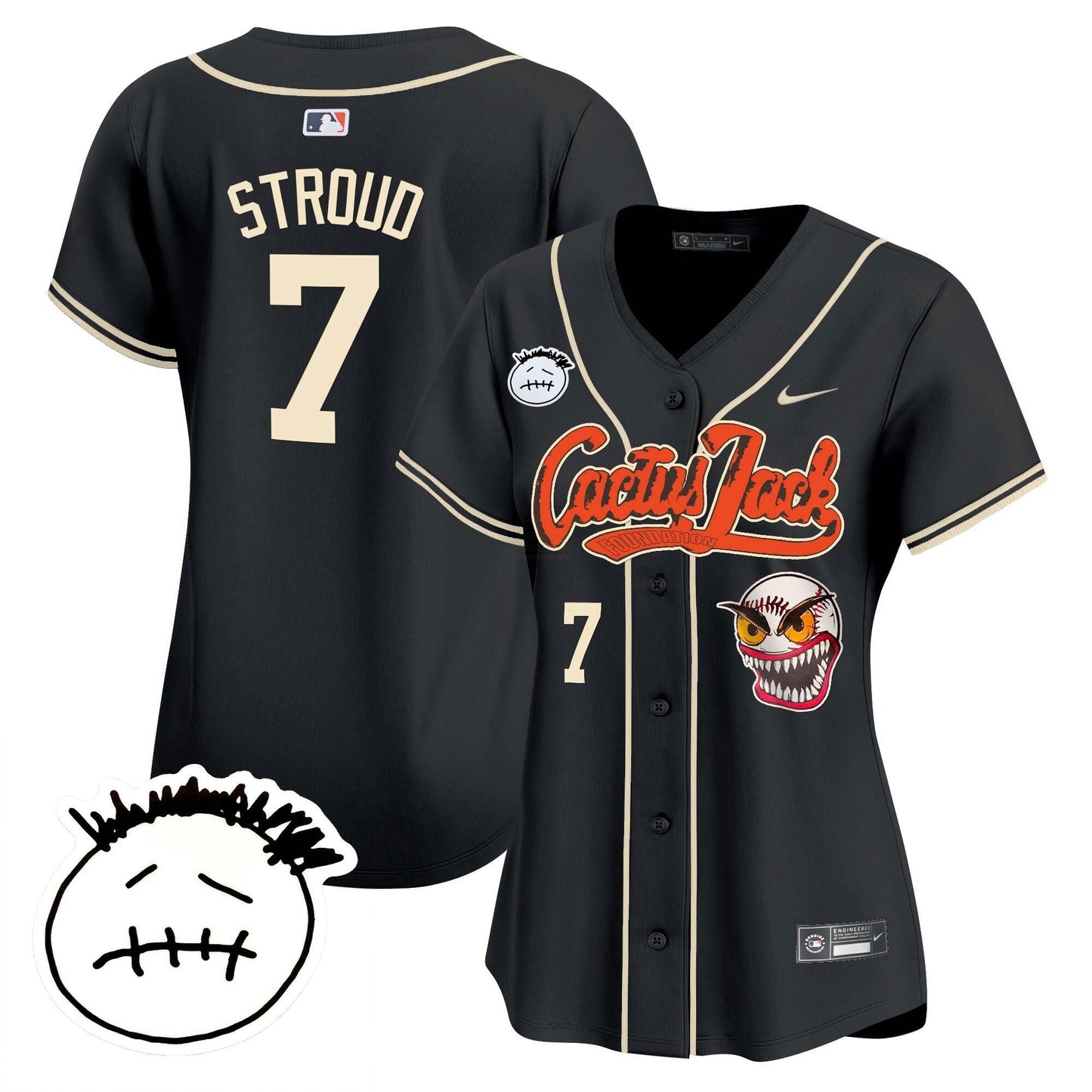 Camisa MLB Women’s Houston Cactus Jack Patch Vapor Premier Limited Jersey V3 – Stitched