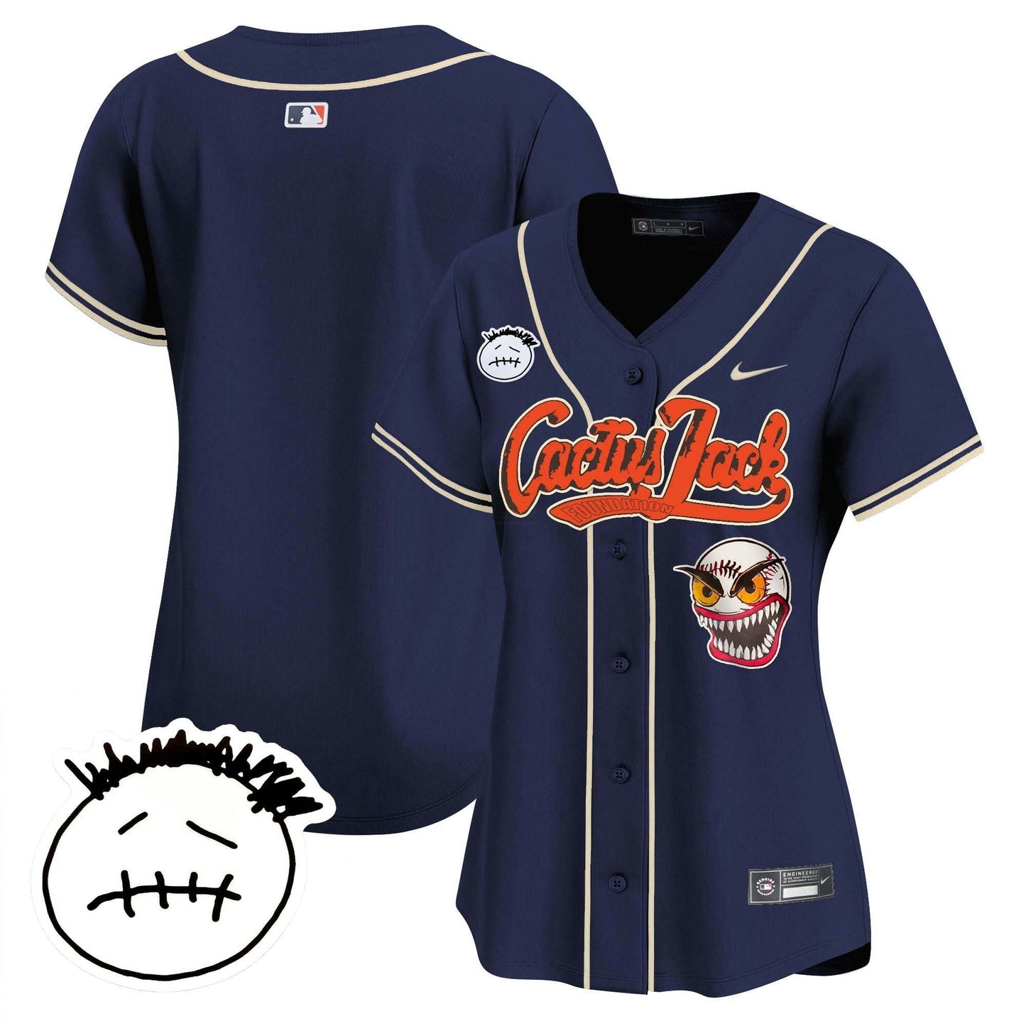 Camisa MLB Women’s Houston Cactus Jack Patch Vapor Premier Limited Jersey V3 – Stitched