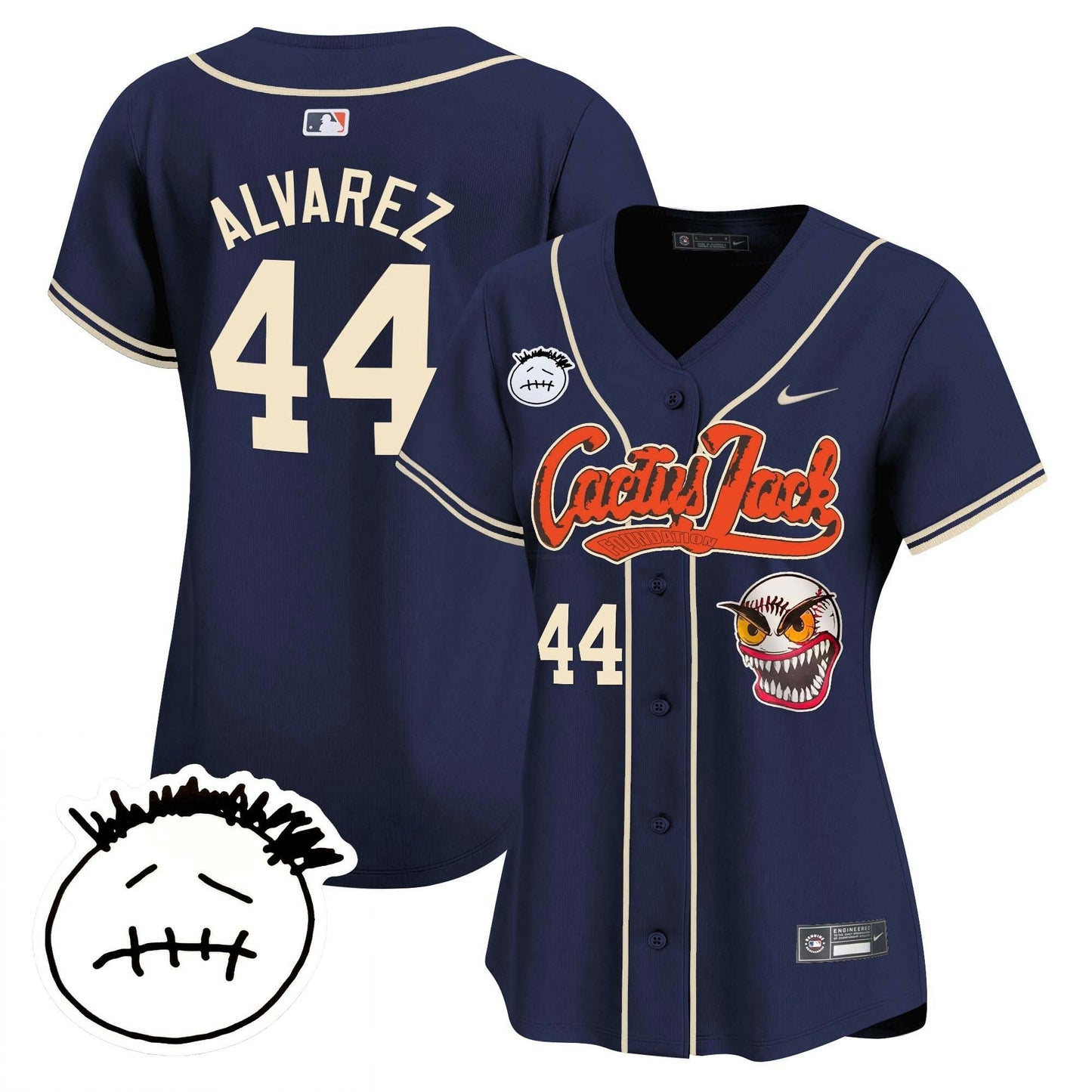 Camisa MLB Women’s Houston Cactus Jack Patch Vapor Premier Limited Jersey V3 – Stitched