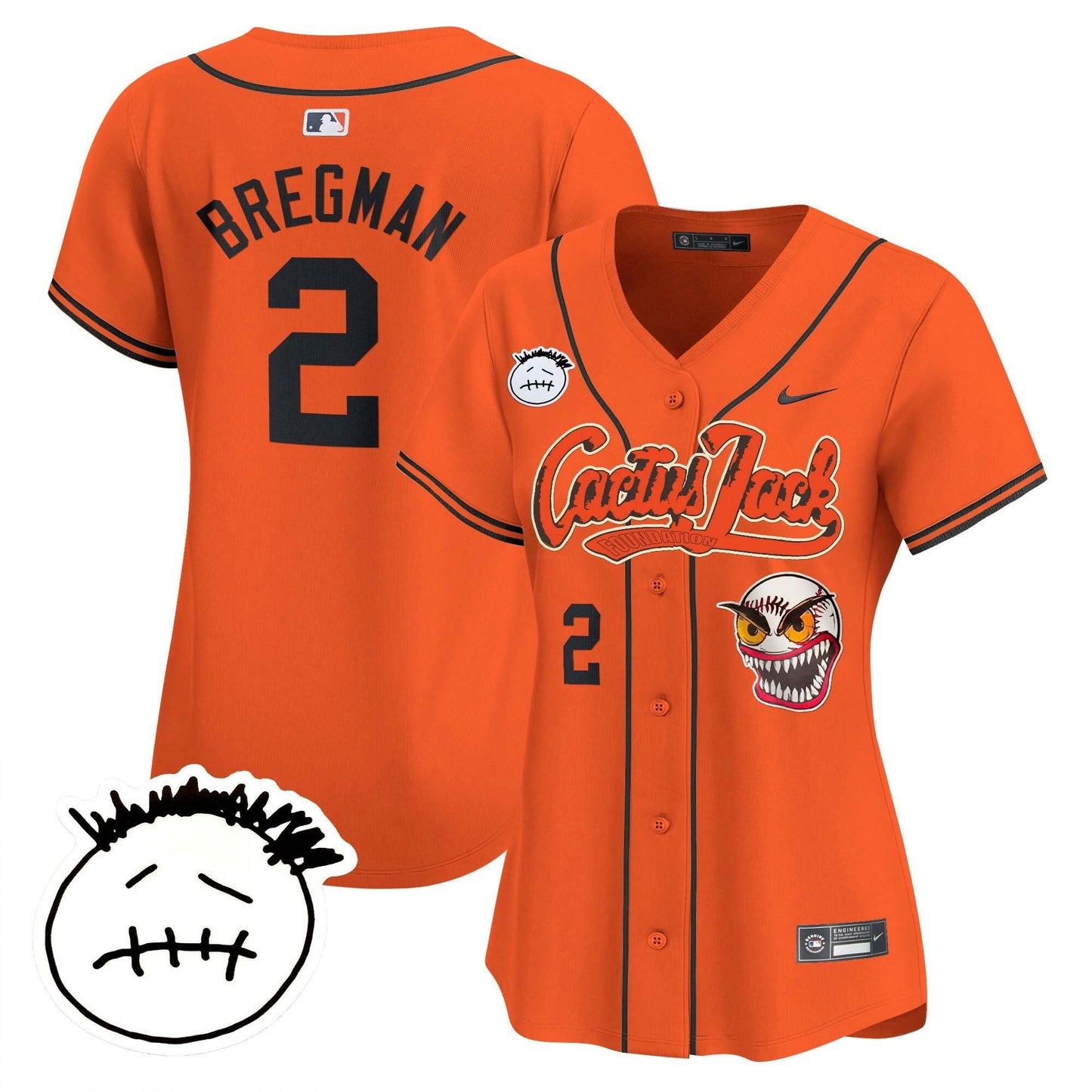 Camisa MLB Women’s Houston Cactus Jack Patch Vapor Premier Limited Jersey V3 – Stitched