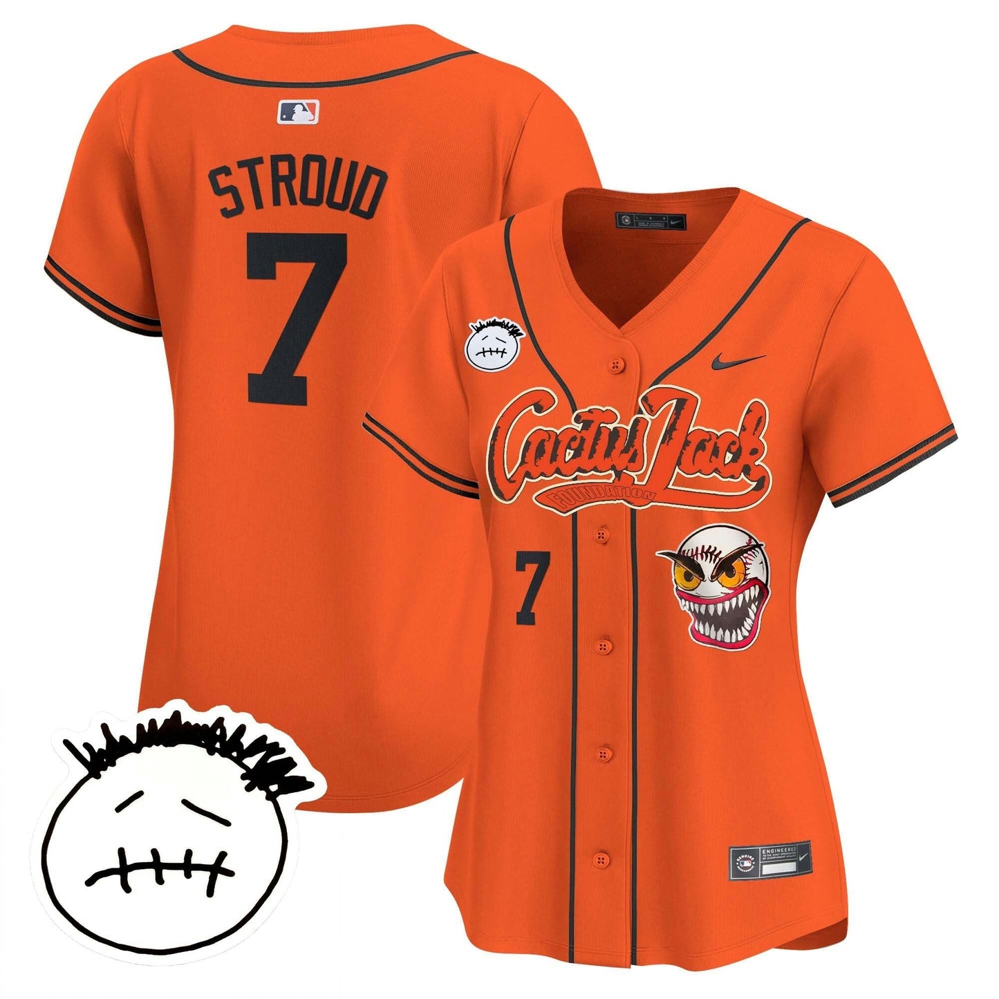 Camisa MLB Women’s Houston Cactus Jack Patch Vapor Premier Limited Jersey V3 – Stitched