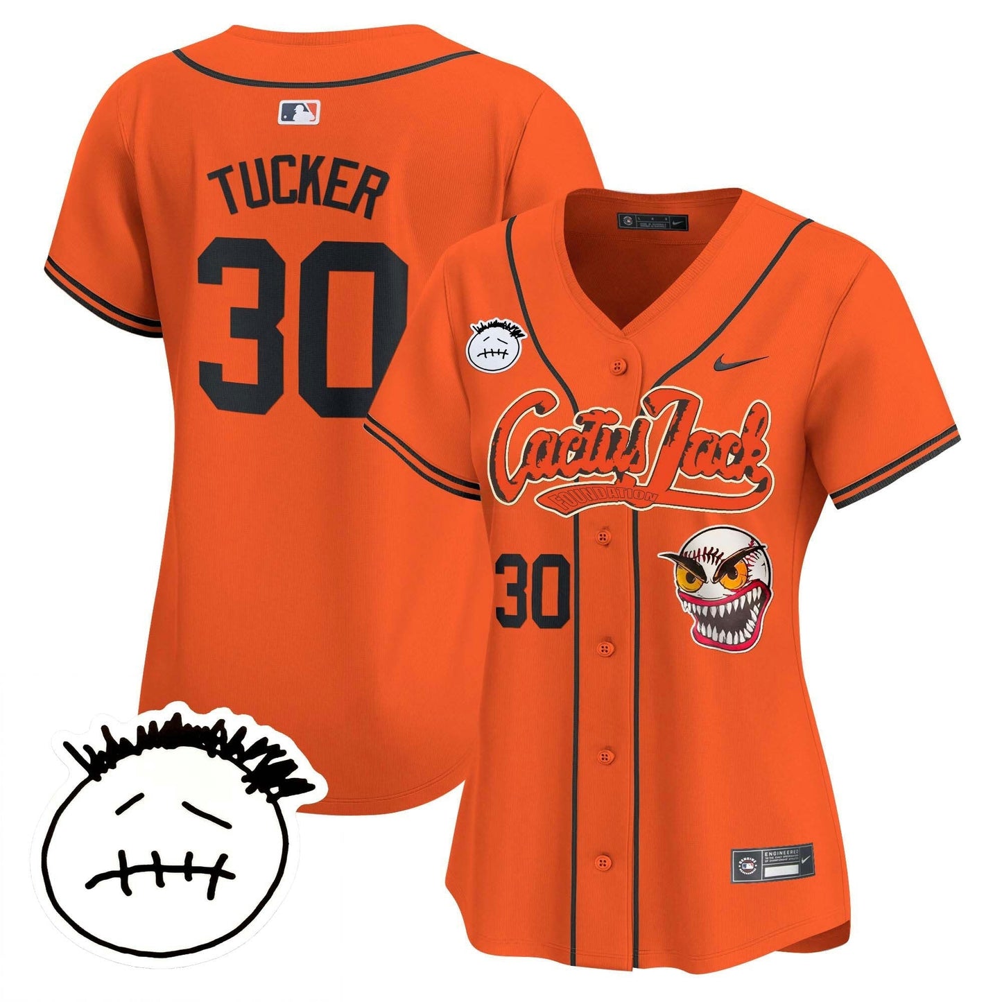 Camisa MLB Women’s Houston Cactus Jack Patch Vapor Premier Limited Jersey V3 – Stitched