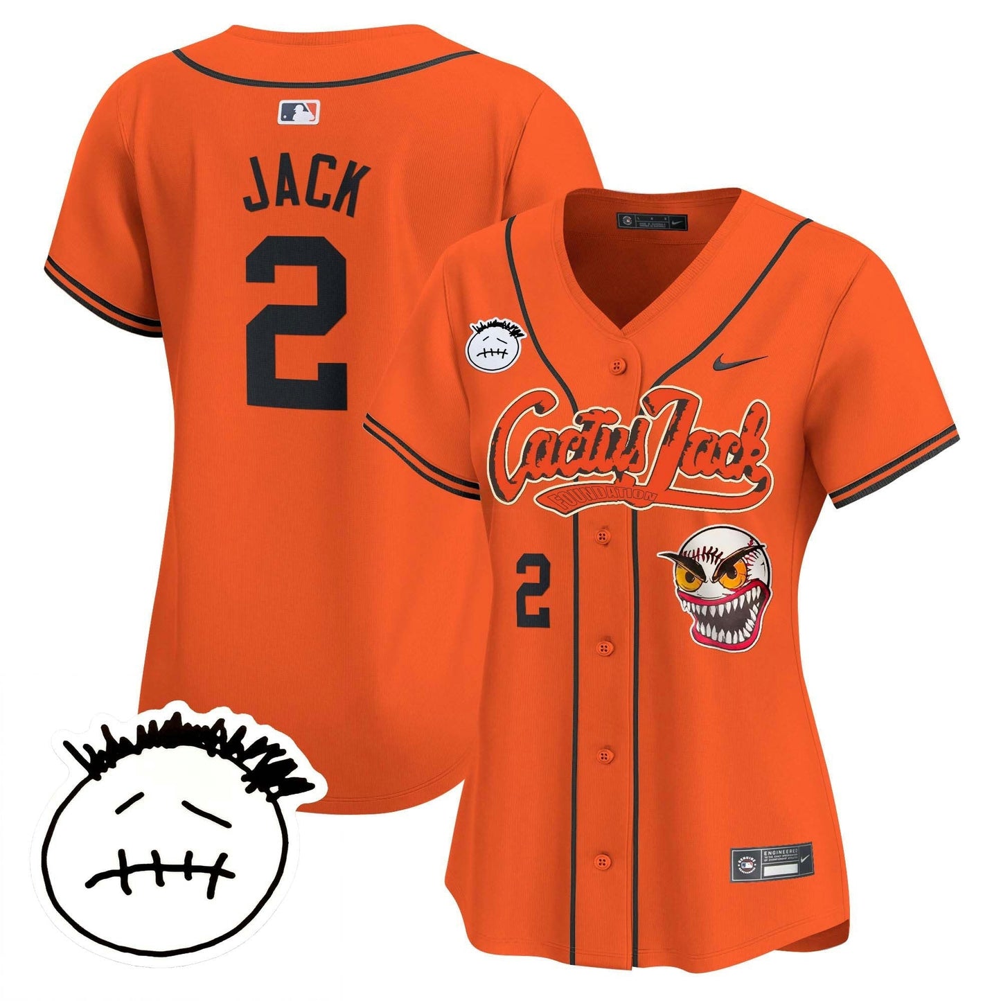 Camisa MLB Women’s Houston Cactus Jack Patch Vapor Premier Limited Jersey V3 – Stitched