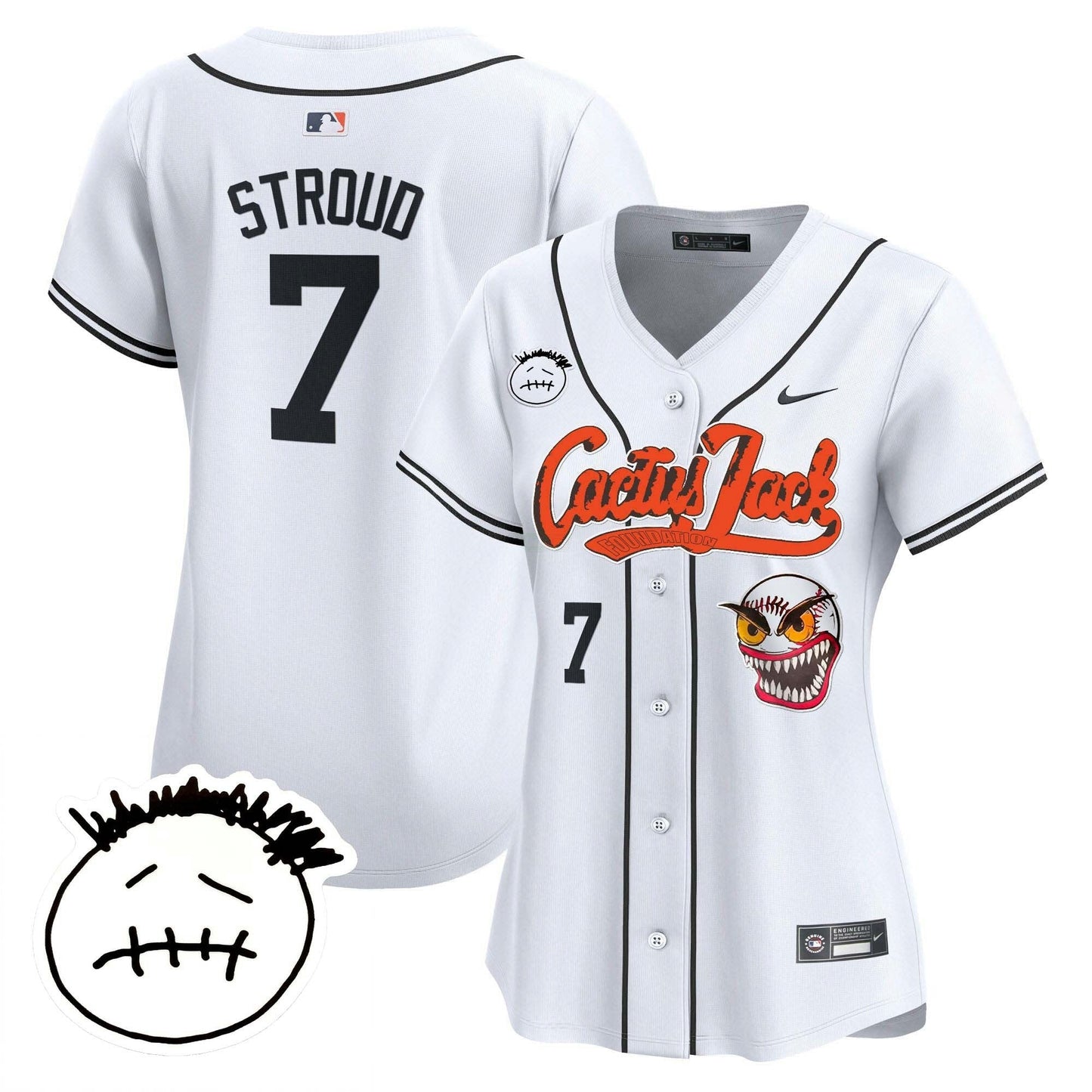Camisa MLB Women’s Houston Cactus Jack Patch Vapor Premier Limited Jersey V3 – Stitched
