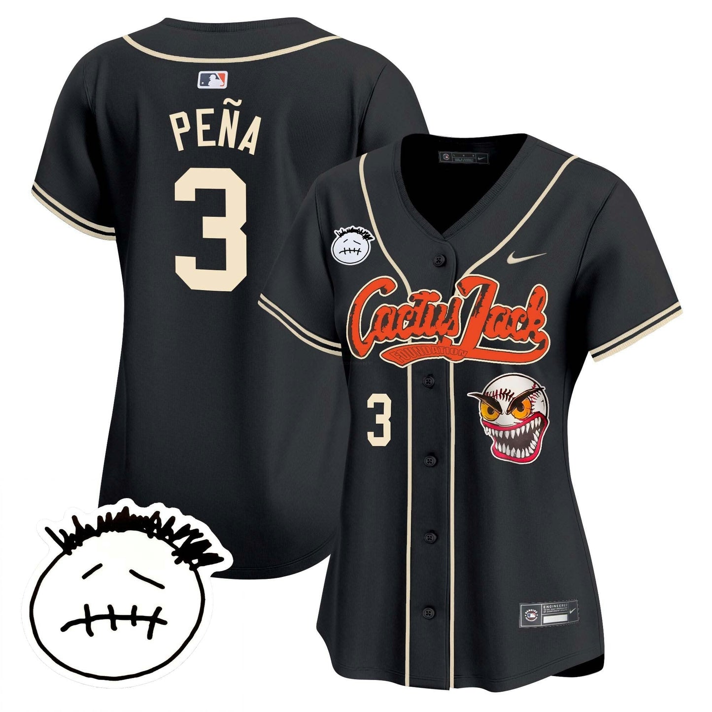 Camisa MLB Women’s Houston Cactus Jack Patch Vapor Premier Limited Jersey V3 – Stitched