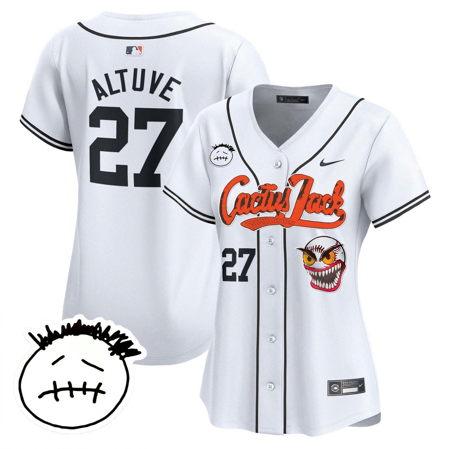 Camisa MLB Women’s Houston Cactus Jack Patch Vapor Premier Limited Jersey V3 – Stitched