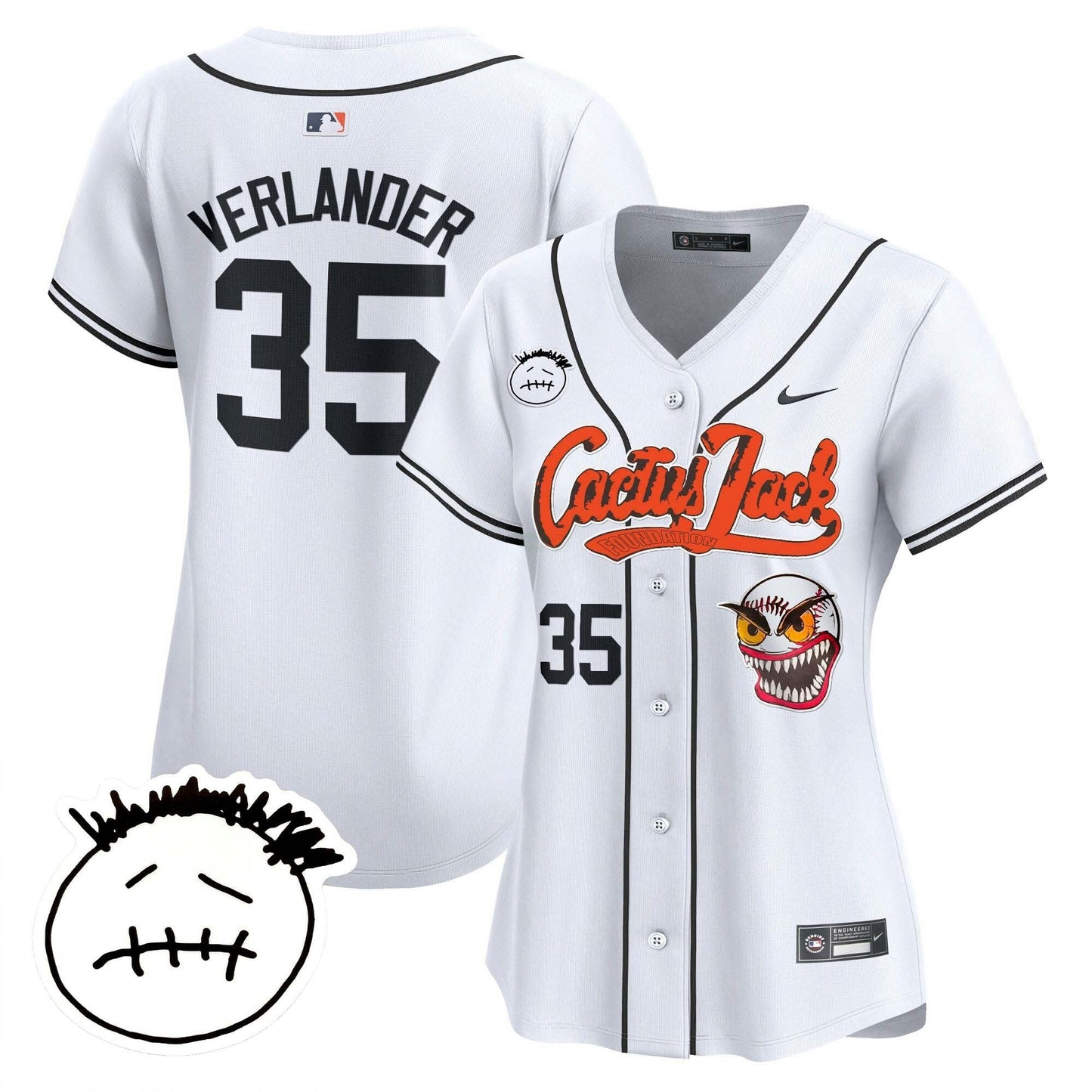Camisa MLB Women’s Houston Cactus Jack Patch Vapor Premier Limited Jersey V3 – Stitched