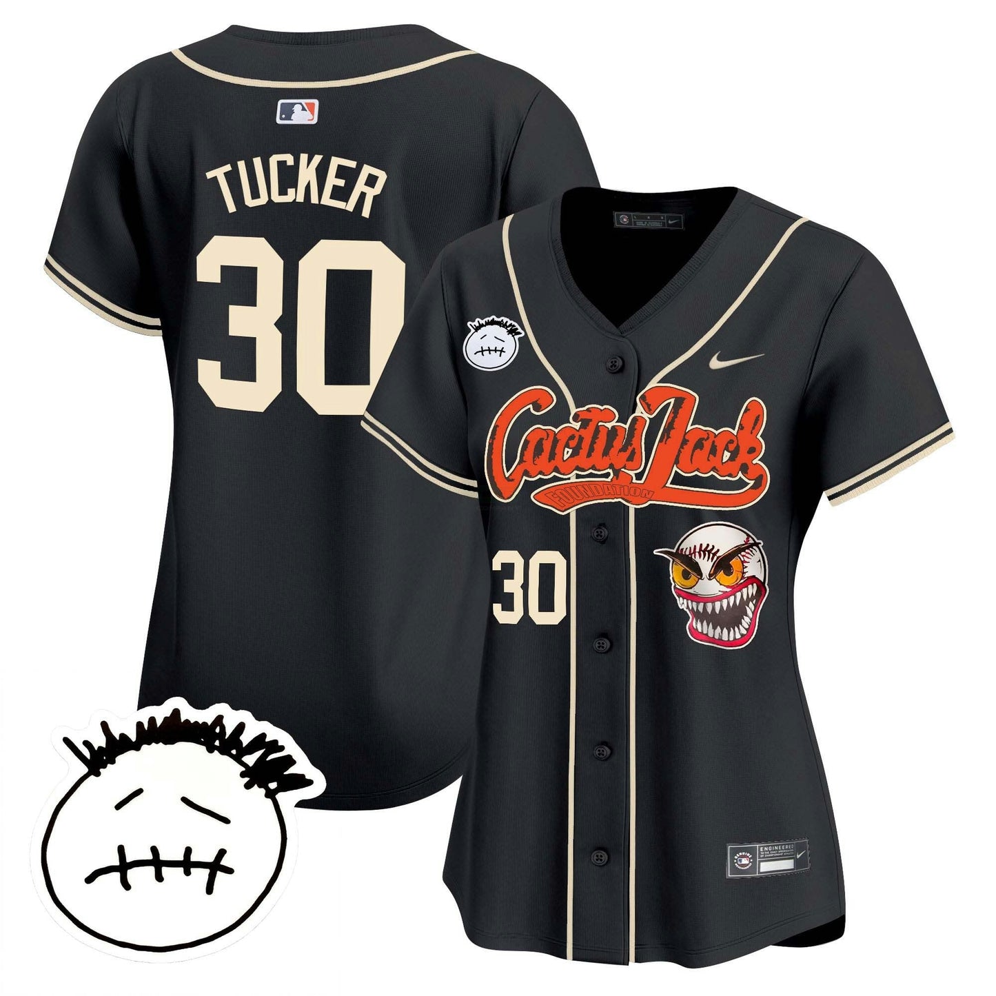 Camisa MLB Women’s Houston Cactus Jack Patch Vapor Premier Limited Jersey V3 – Stitched