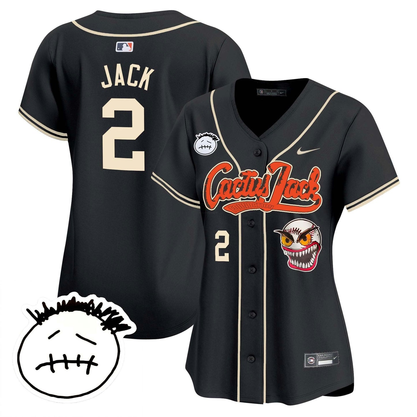 Camisa MLB Women’s Houston Cactus Jack Patch Vapor Premier Limited Jersey V3 – Stitched