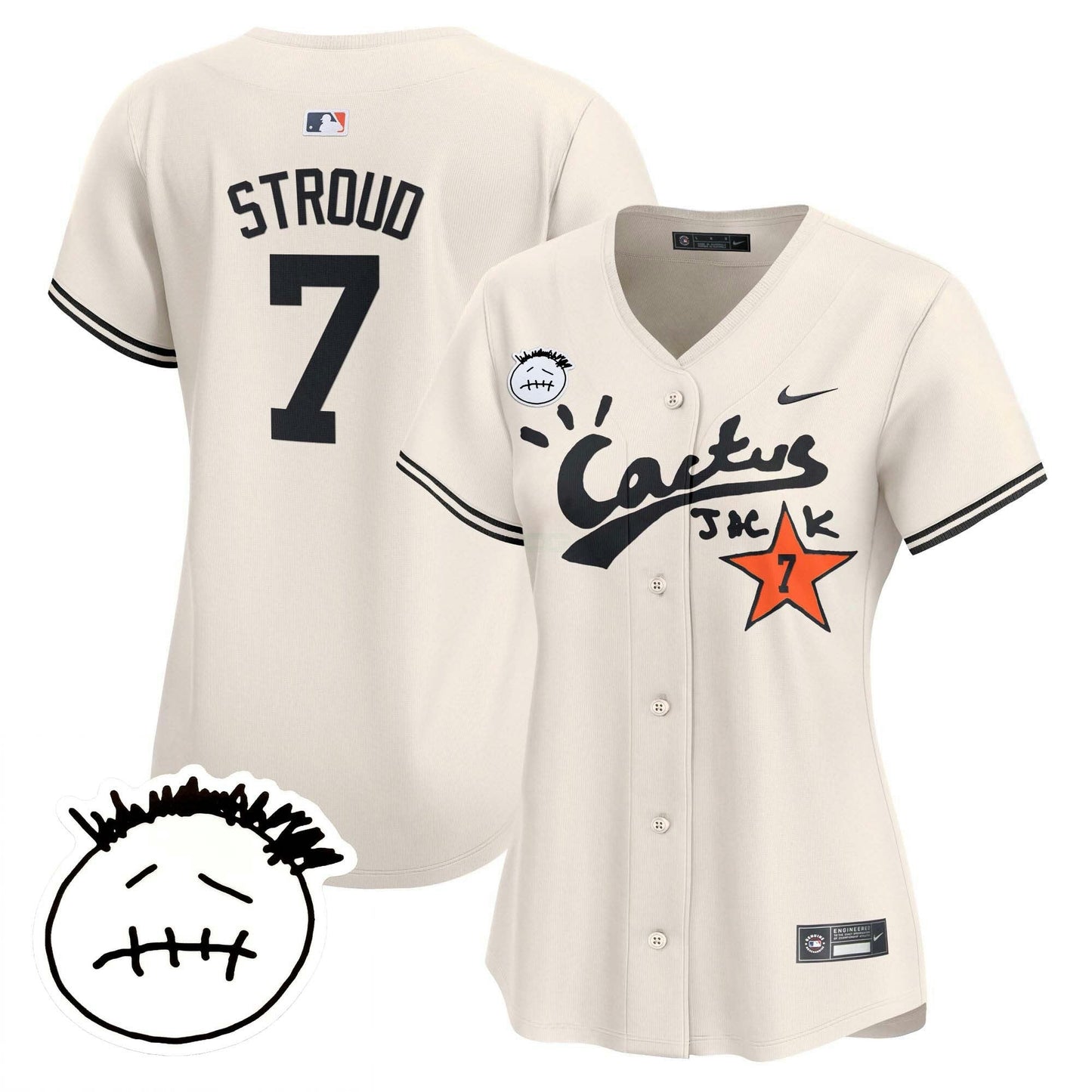 Camisa MLB Women’s Houston Cactus Jack Patch Vapor Premier Limited Jersey V4 – Stitched