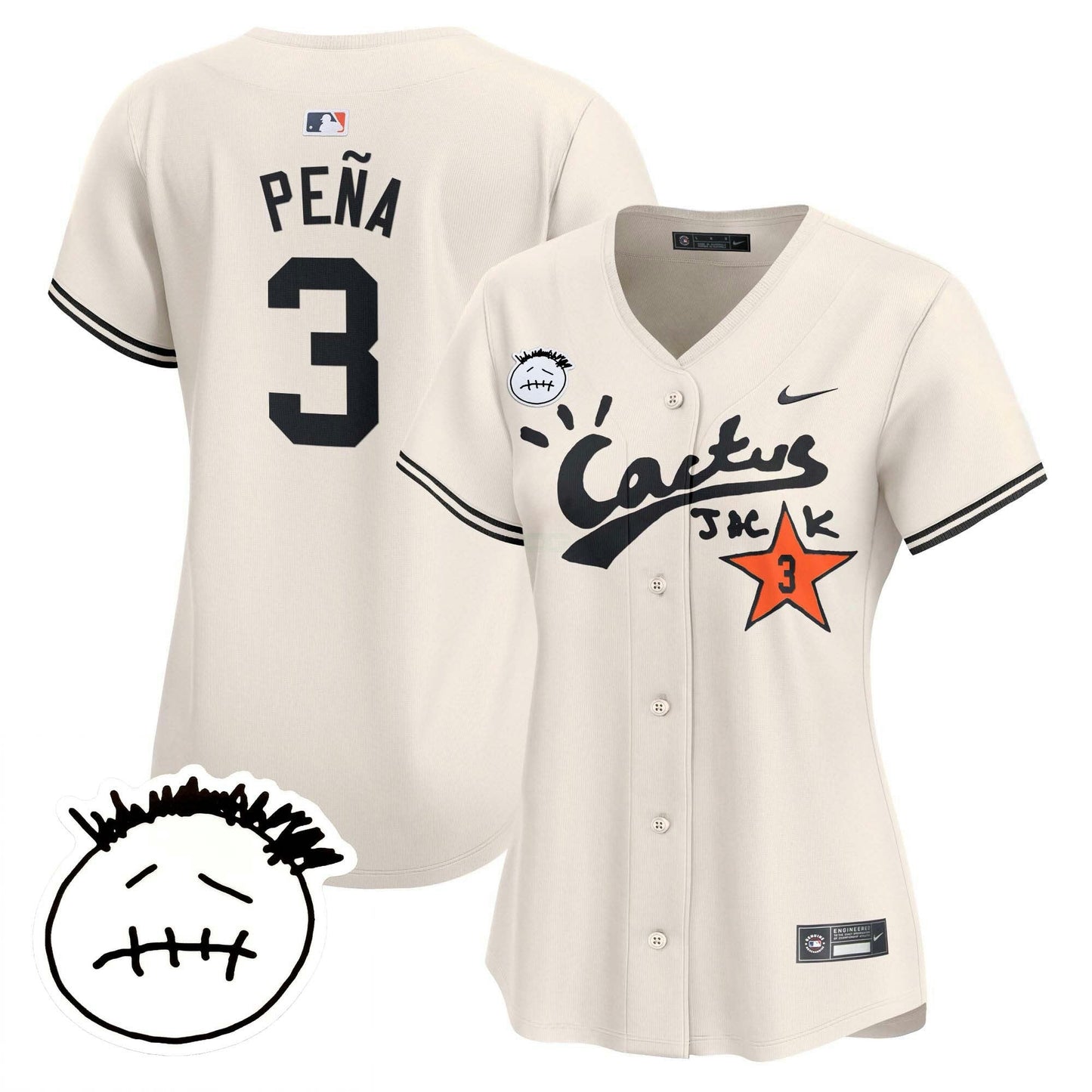 Camisa MLB Women’s Houston Cactus Jack Patch Vapor Premier Limited Jersey V4 – Stitched