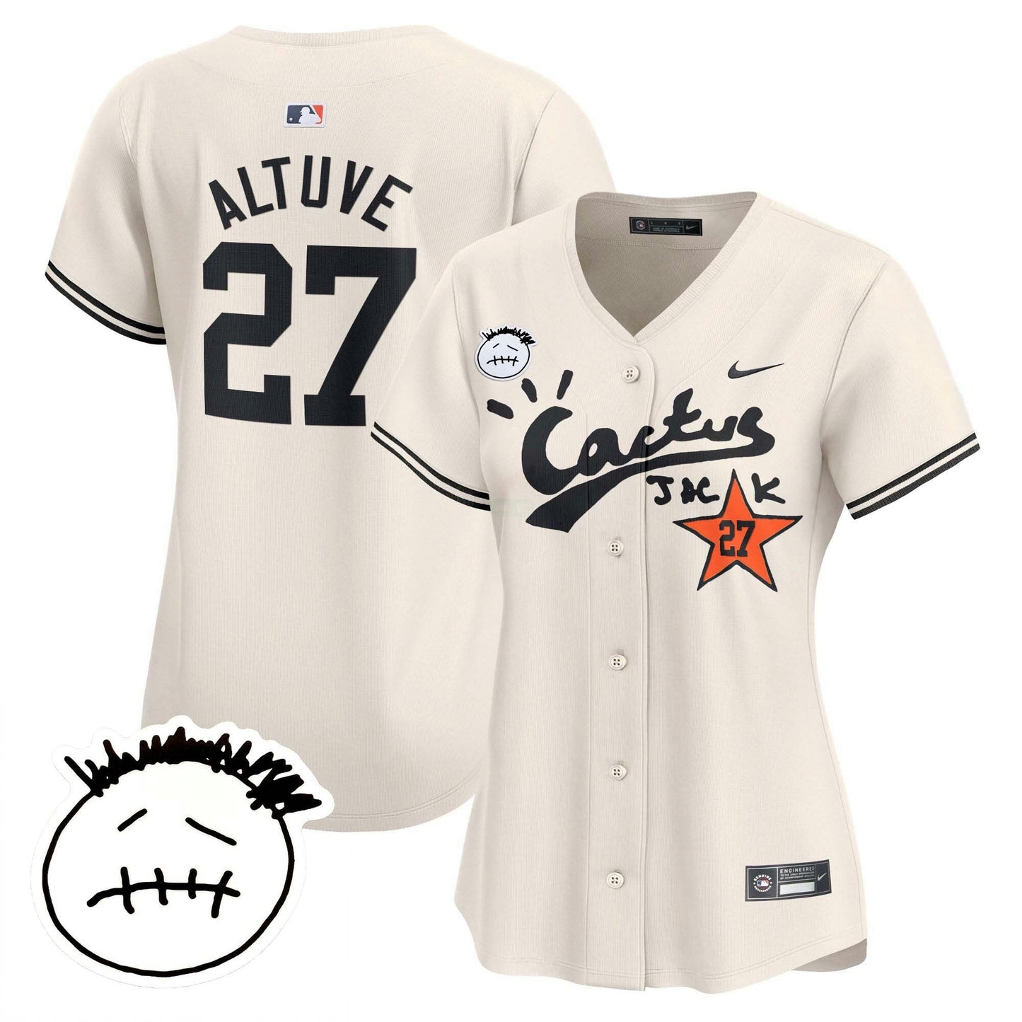 Camisa MLB Women’s Houston Cactus Jack Patch Vapor Premier Limited Jersey V4 – Stitched