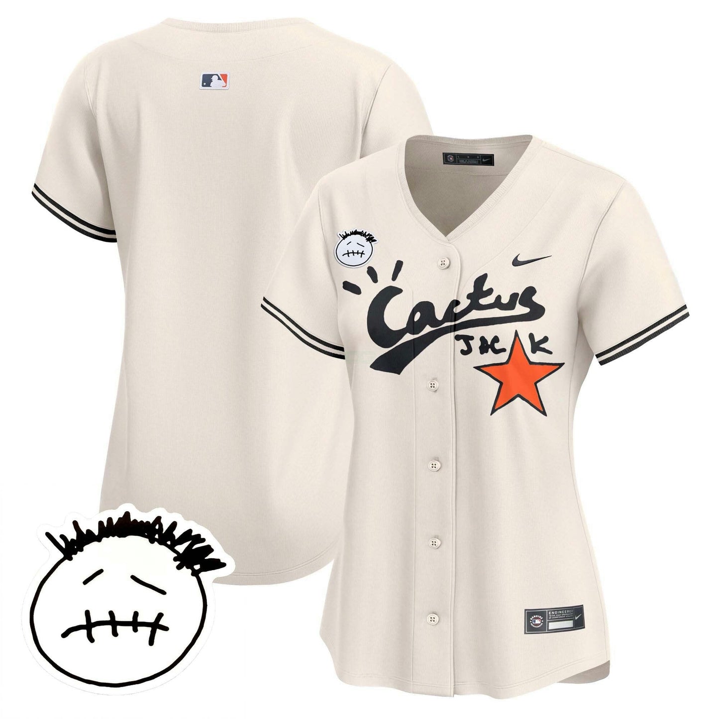 Camisa MLB Women’s Houston Cactus Jack Patch Vapor Premier Limited Jersey V4 – Stitched