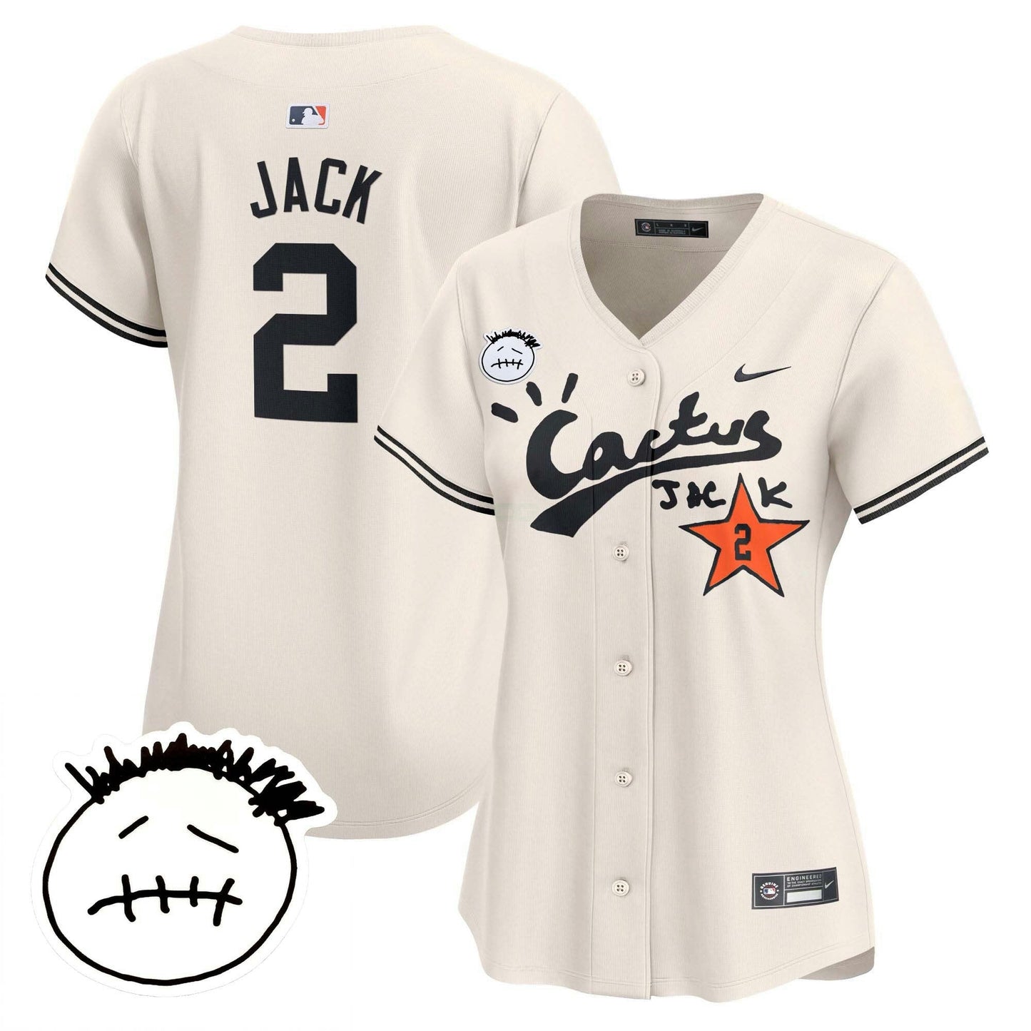 Camisa MLB Women’s Houston Cactus Jack Patch Vapor Premier Limited Jersey V4 – Stitched