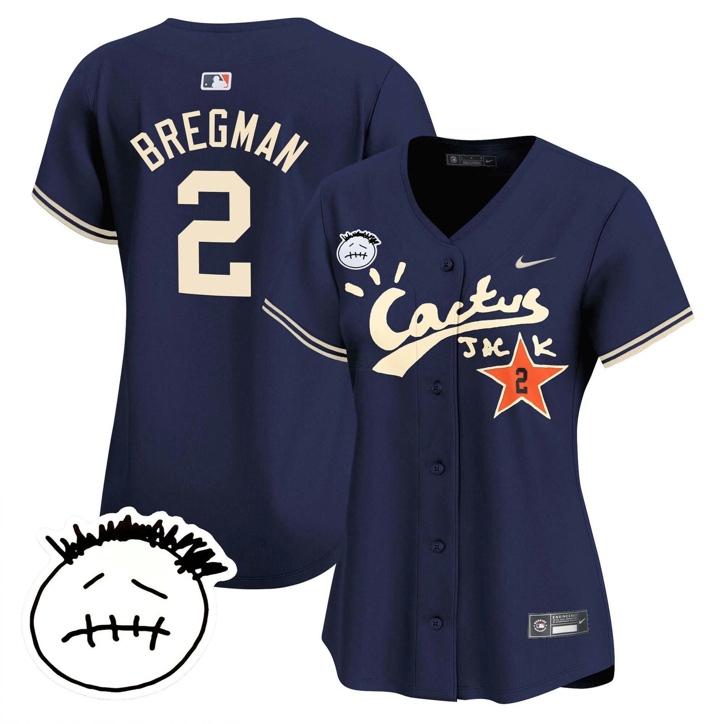 Camisa MLB Women’s Houston Cactus Jack Patch Vapor Premier Limited Jersey V4 – Stitched