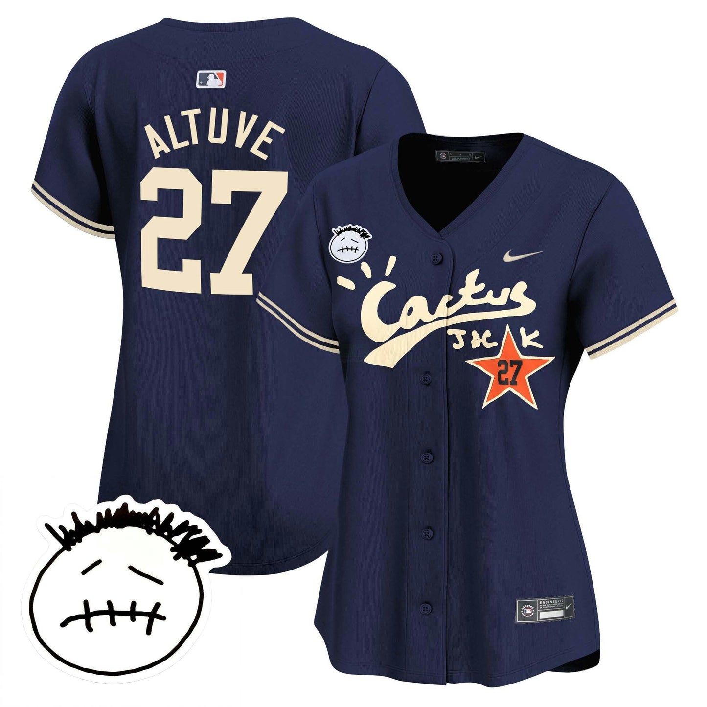 Camisa MLB Women’s Houston Cactus Jack Patch Vapor Premier Limited Jersey V4 – Stitched