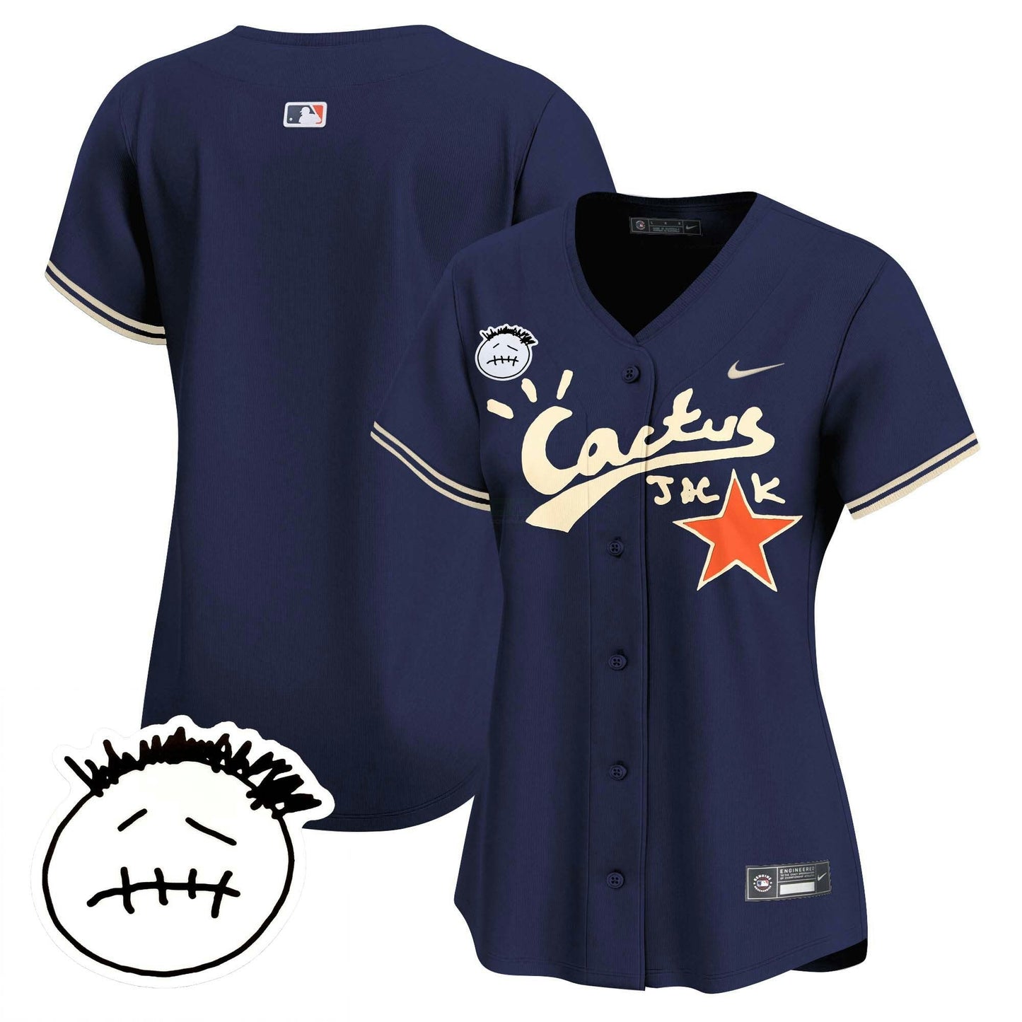 Camisa MLB Women’s Houston Cactus Jack Patch Vapor Premier Limited Jersey V4 – Stitched