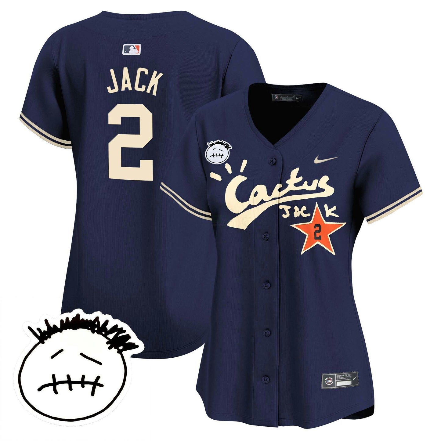 Camisa MLB Women’s Houston Cactus Jack Patch Vapor Premier Limited Jersey V4 – Stitched