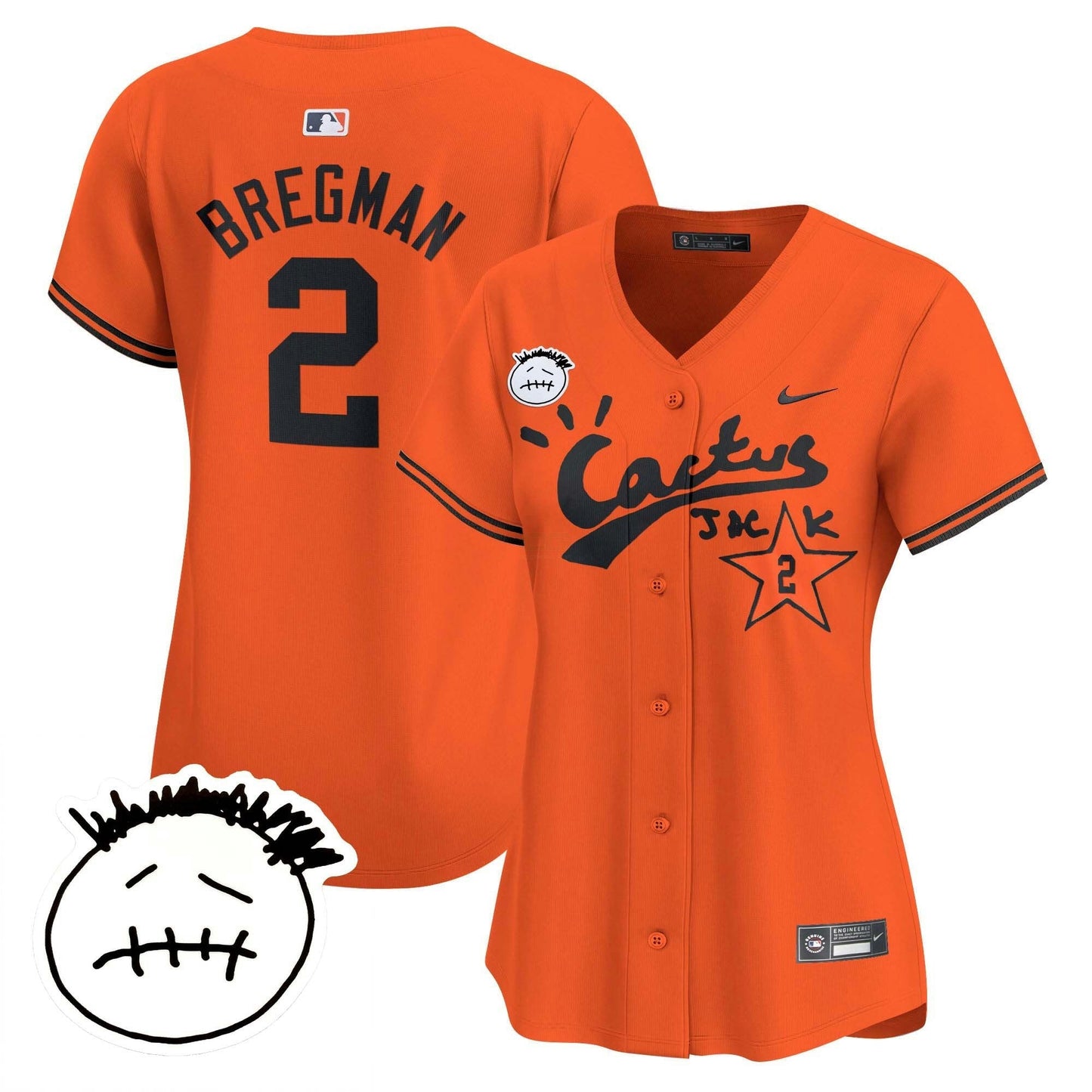 Camisa MLB Women’s Houston Cactus Jack Patch Vapor Premier Limited Jersey V4 – Stitched