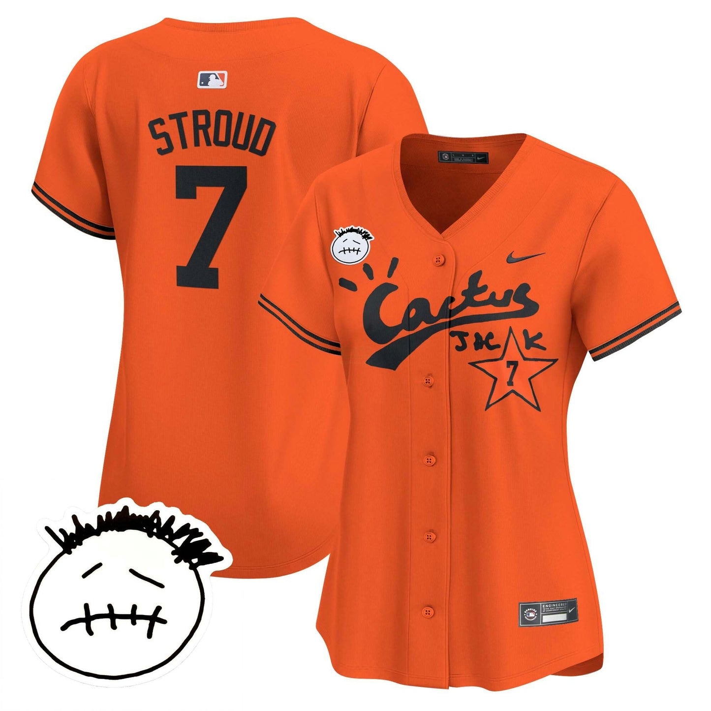 Camisa MLB Women’s Houston Cactus Jack Patch Vapor Premier Limited Jersey V4 – Stitched
