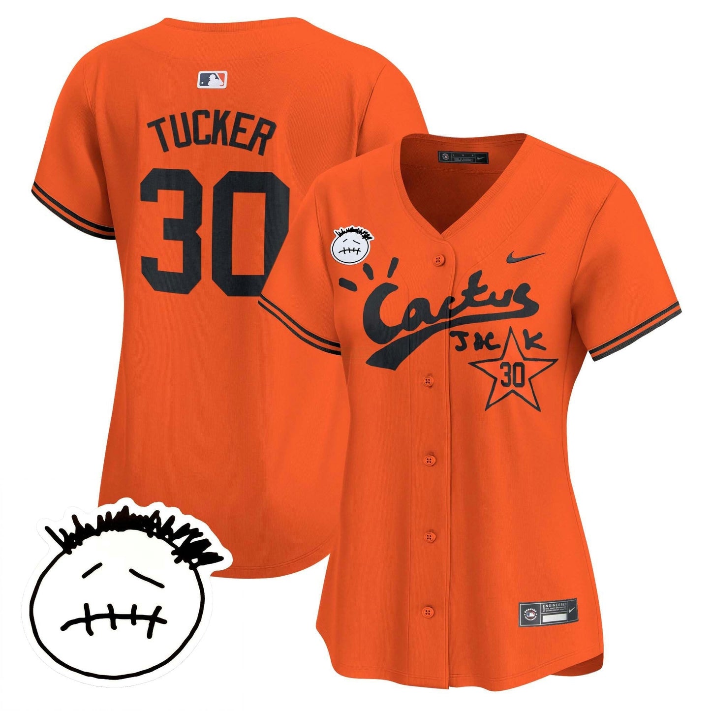 Camisa MLB Women’s Houston Cactus Jack Patch Vapor Premier Limited Jersey V4 – Stitched