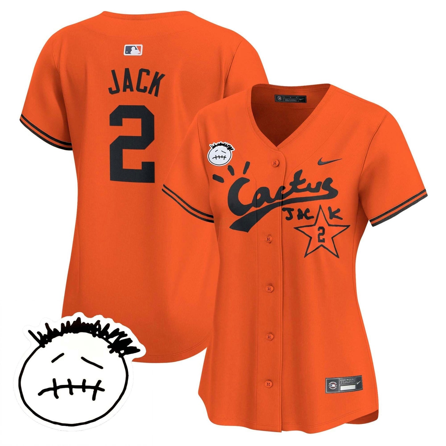 Camisa MLB Women’s Houston Cactus Jack Patch Vapor Premier Limited Jersey V4 – Stitched