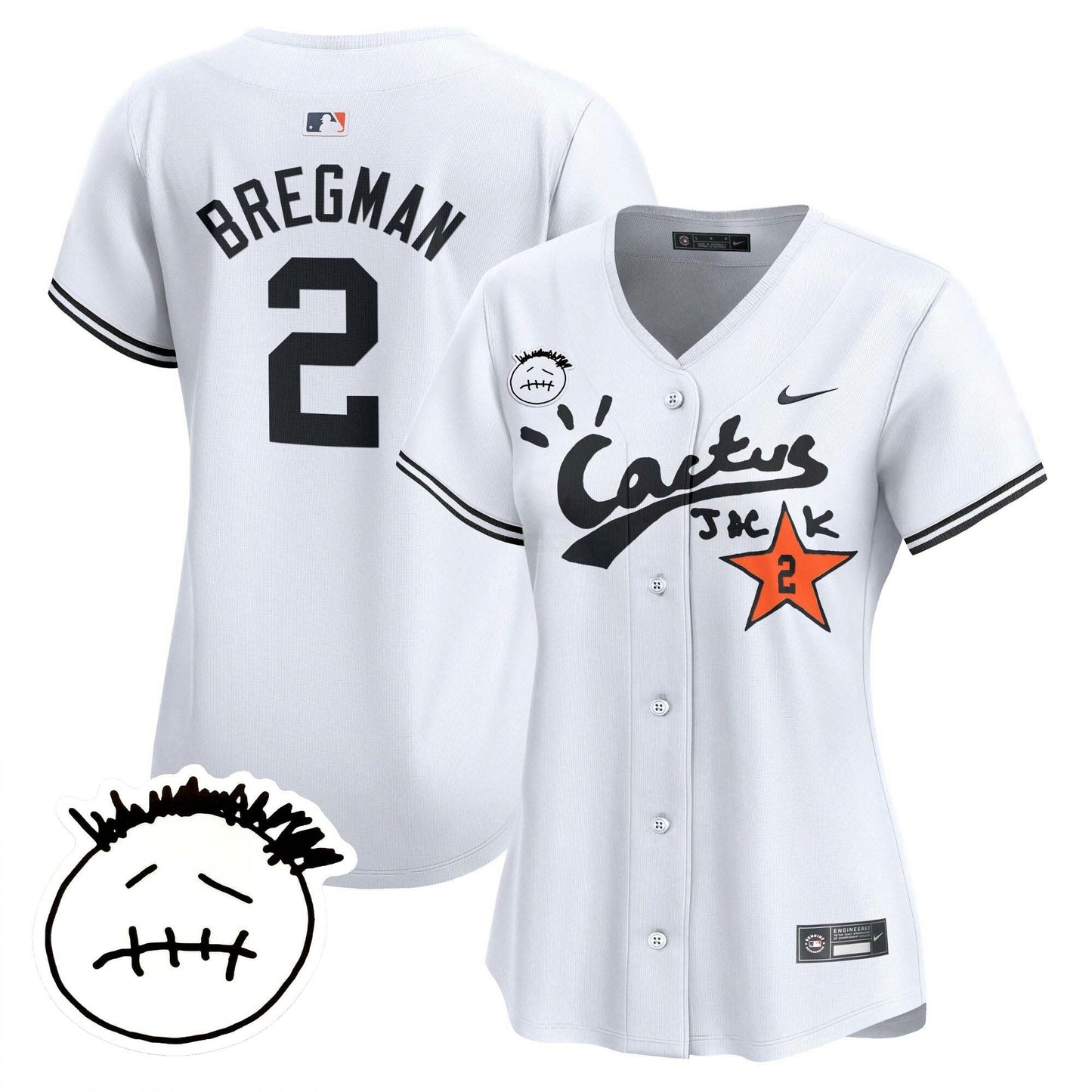 Camisa MLB Women’s Houston Cactus Jack Patch Vapor Premier Limited Jersey V4 – Stitched