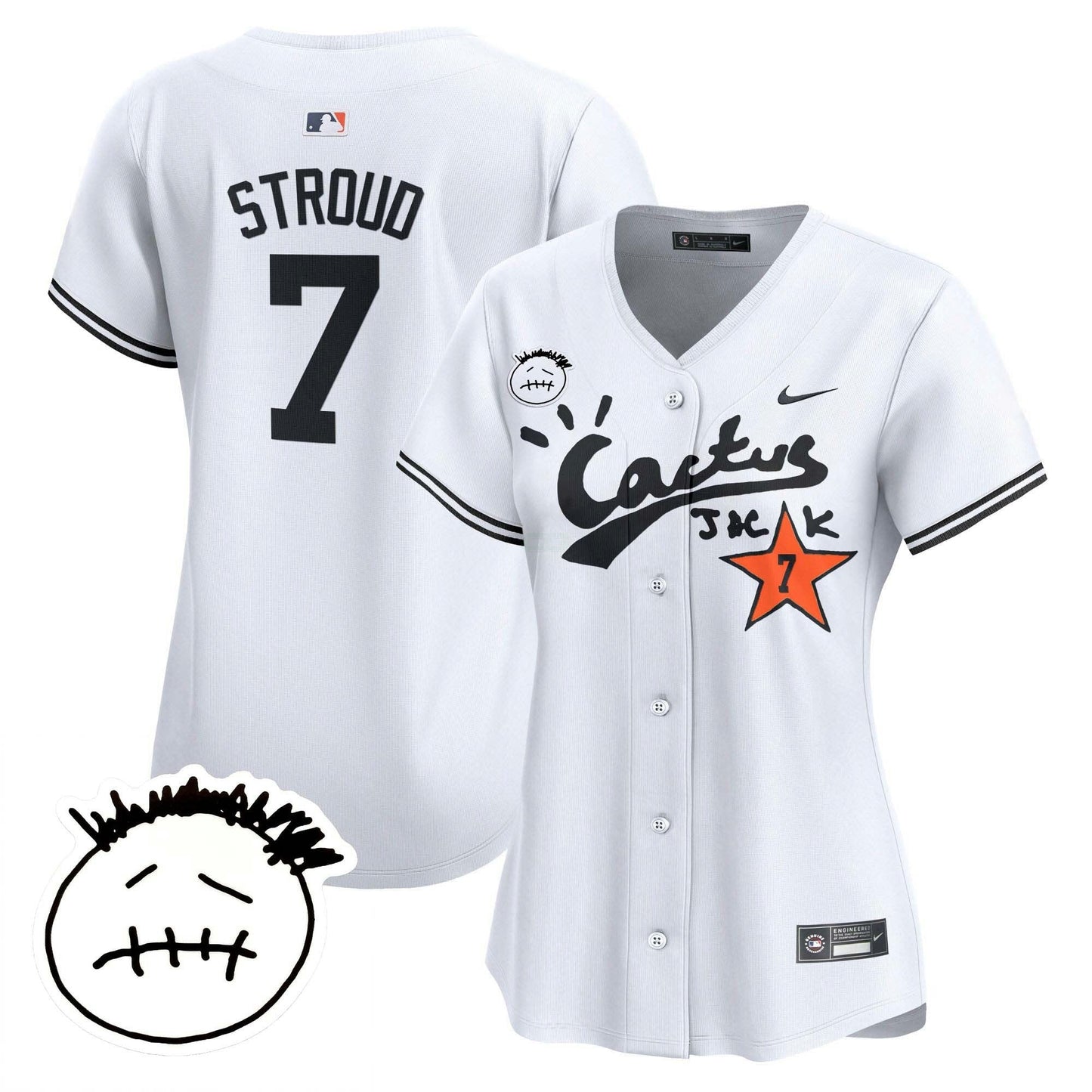Camisa MLB Women’s Houston Cactus Jack Patch Vapor Premier Limited Jersey V4 – Stitched
