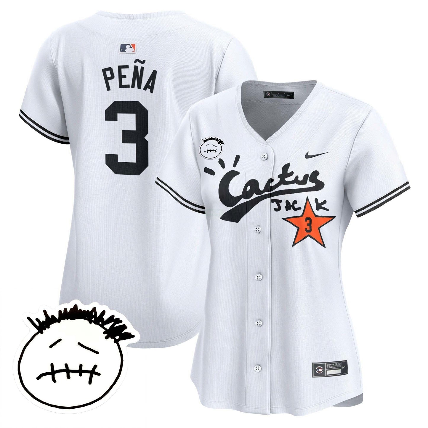 Camisa MLB Women’s Houston Cactus Jack Patch Vapor Premier Limited Jersey V4 – Stitched