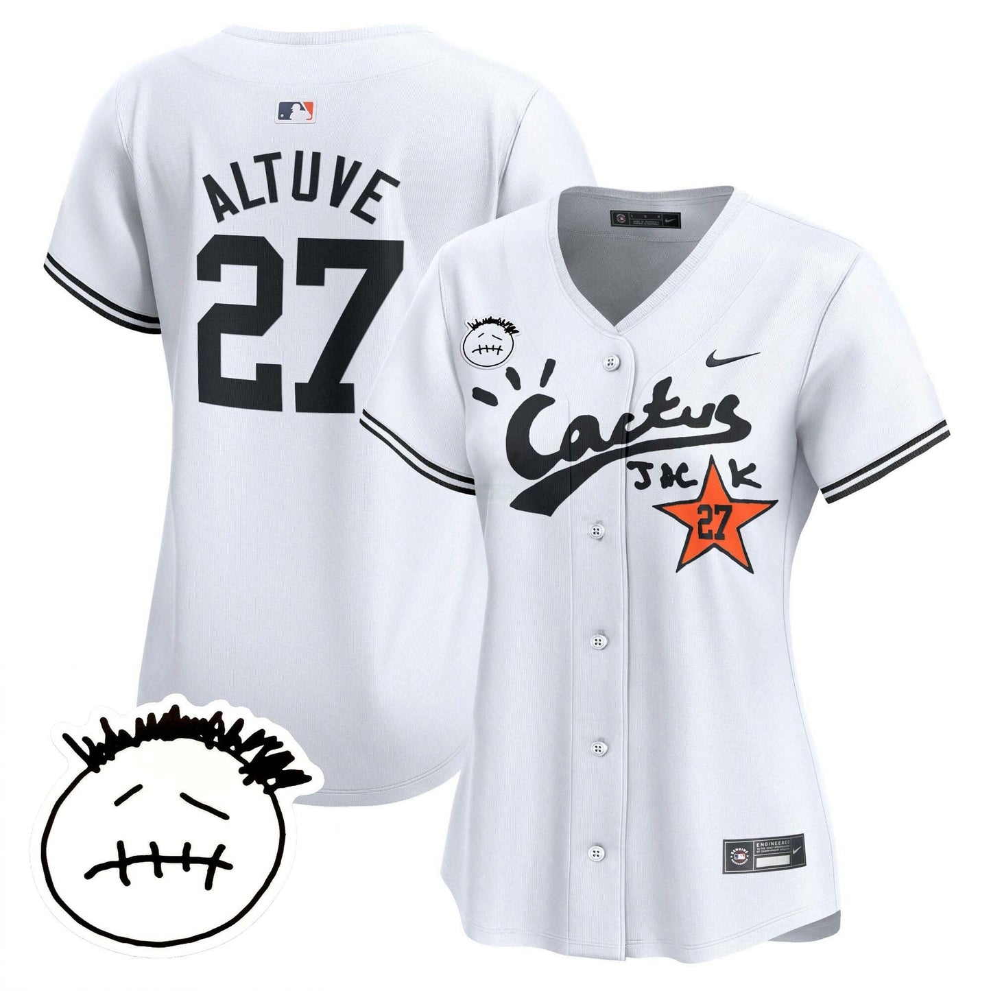 Camisa MLB Women’s Houston Cactus Jack Patch Vapor Premier Limited Jersey V4 – Stitched