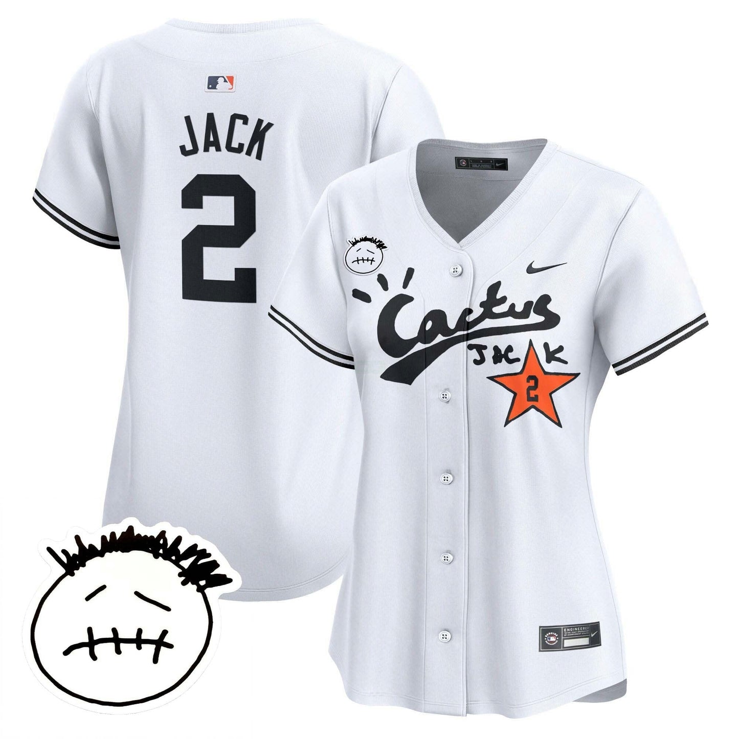 Camisa MLB Women’s Houston Cactus Jack Patch Vapor Premier Limited Jersey V4 – Stitched