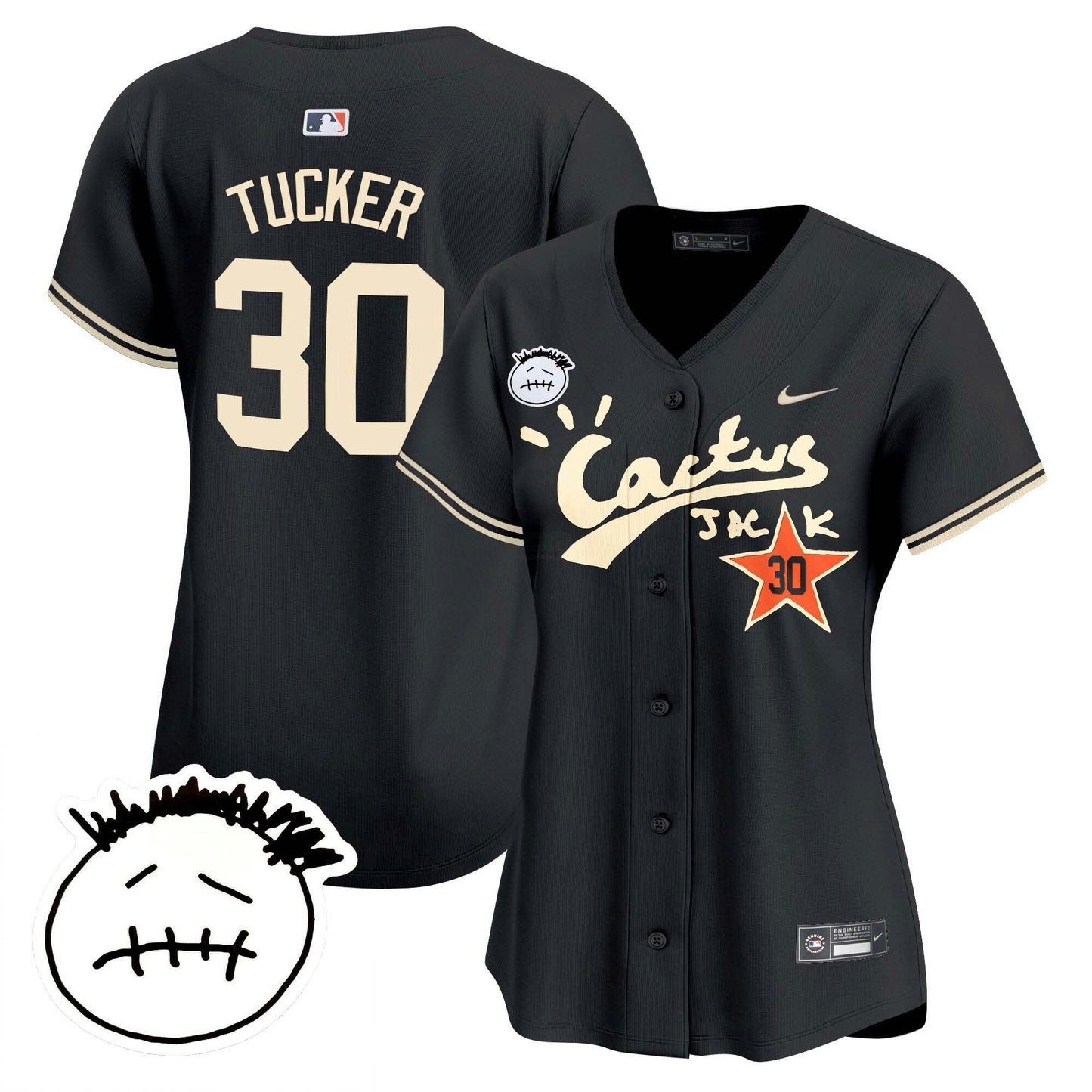 Camisa MLB Women’s Houston Cactus Jack Patch Vapor Premier Limited Jersey V4 – Stitched