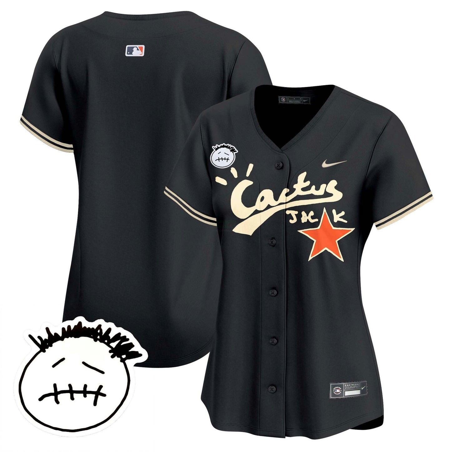 Camisa MLB Women’s Houston Cactus Jack Patch Vapor Premier Limited Jersey V4 – Stitched